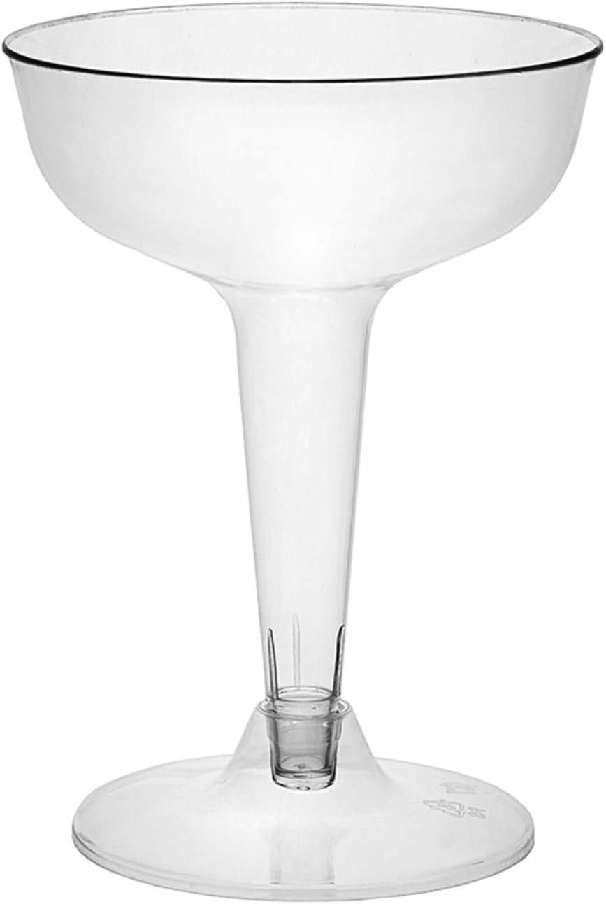 Wholesale 4-Ounce Hard Plastic Two-Piece Clear Champagne Glasses 40 Count Supplier