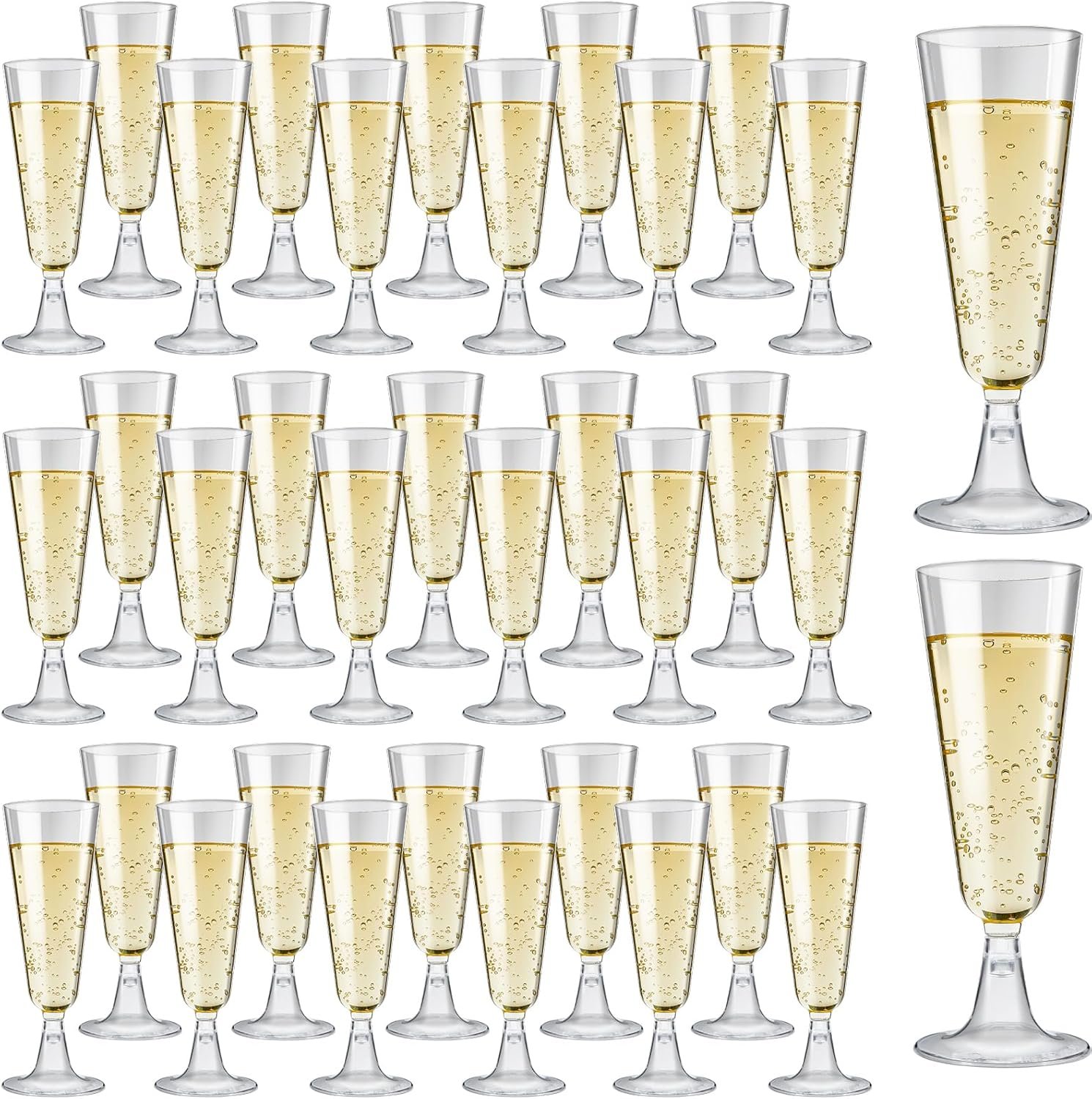 Wholesale 40 Pack 5.5 OZ Clear Plastic Disposable Champagne Flutes Mimosa Wine Glasses for Party Wedding Birthday Decorations Supplier