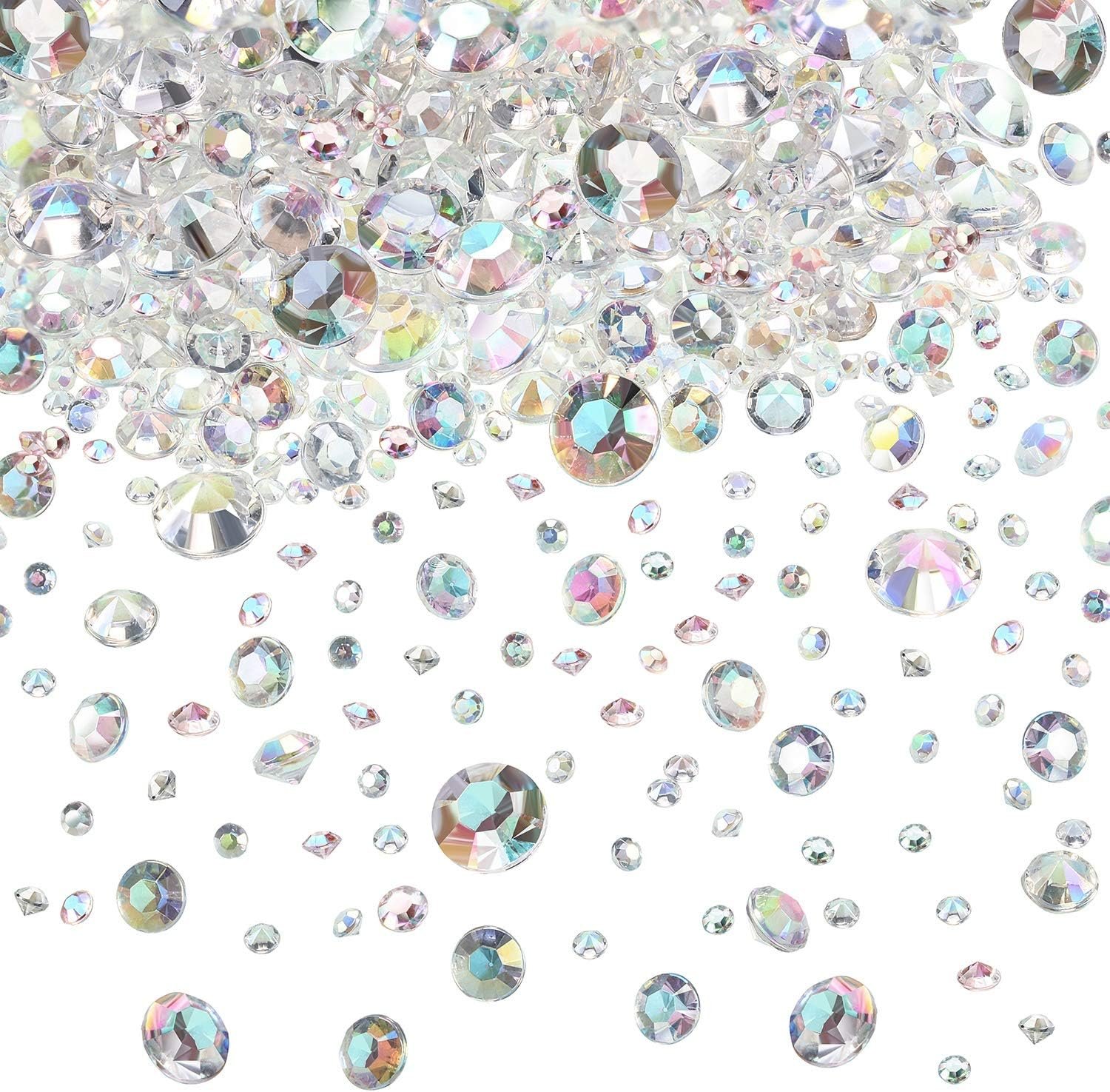 Wholesale 4000 Pieces Acrylic Diamond Crystals Gems Crystal AB 3mm 6mm 10mm Wedding Table Scattering Christmas Party Bridal Shower Masquerade Vase Fillers Supplier