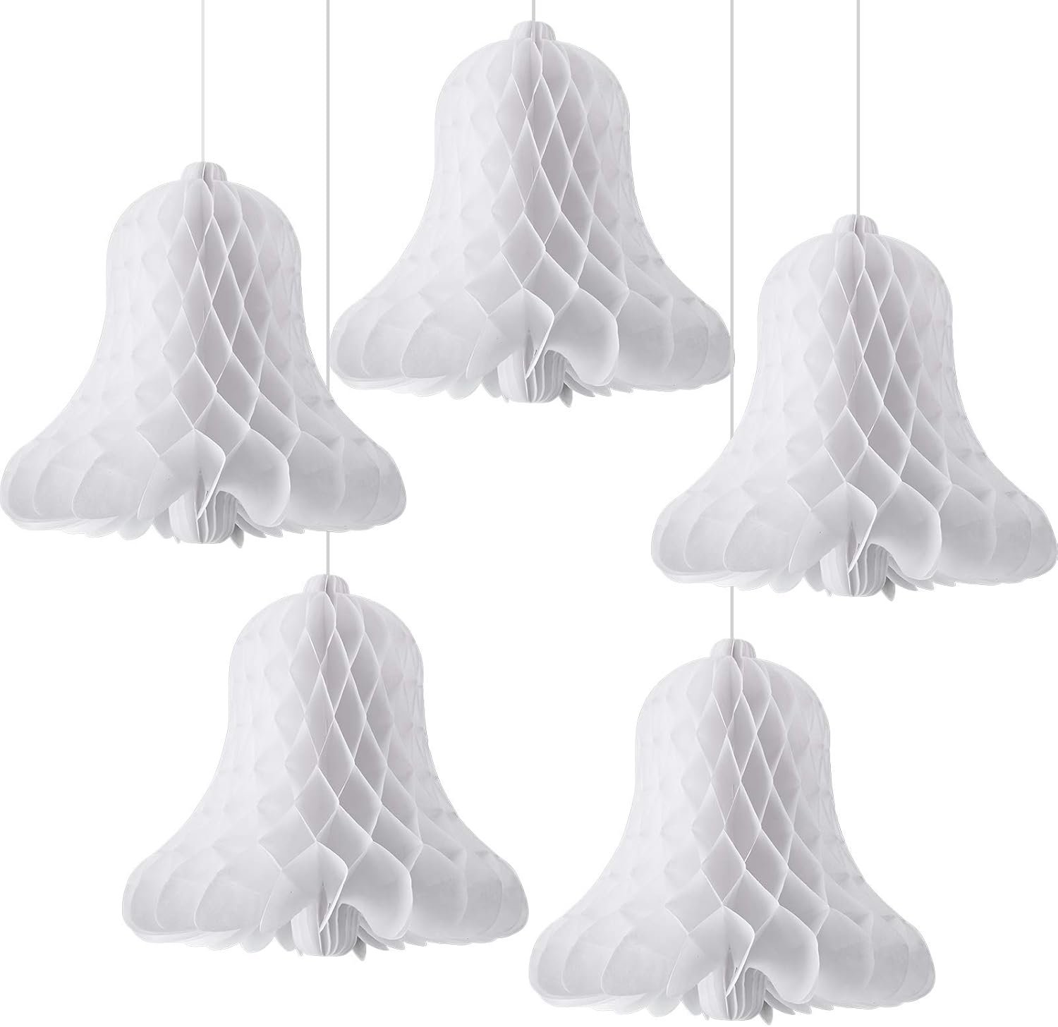 Wholesale 5 Pcs 12 Inch Large Heavy Paper Honeycomb Wedding Bells Hanging Bridal Decor for Weddings Parties Baby Showers White Supplier Wholesale 5 Pcs 12 Inch Large Heavy Paper Honeycomb Wedding Bells Hanging Bridal Decor for Weddings Parties Baby Showers White Supplier