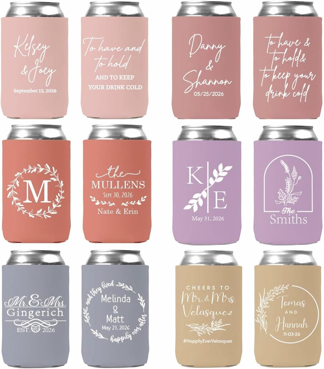 Wholesale 50 PCS Customized Monogram Can Coolers Personalized Wedding Favors Supplier Wholesale 50 PCS Customized Monogram Can Coolers Personalized Wedding Favors Supplier