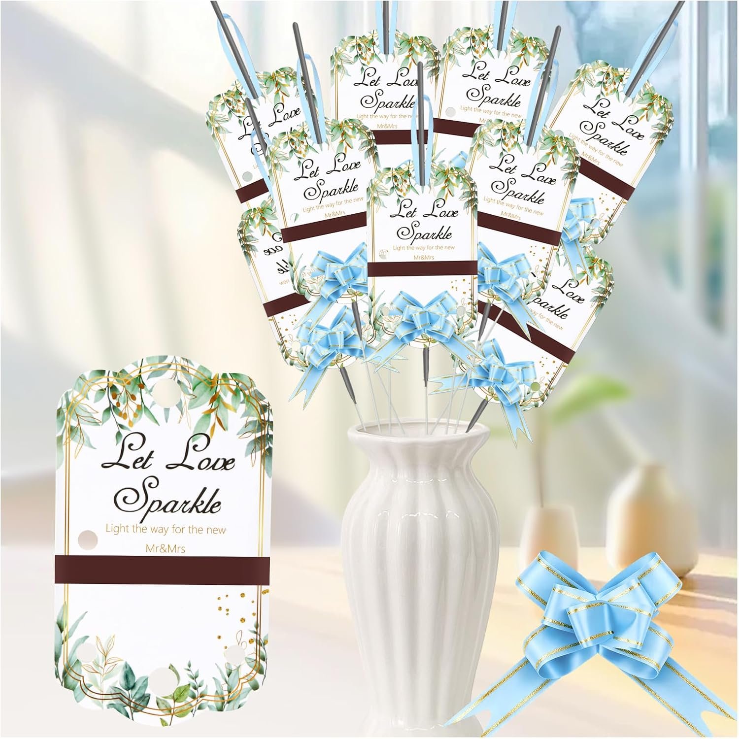 Wholesale 50pcs Lace Wedding Sparkler Tags 50pcs Pull Bows with Match Holder Striker for Send Off Exit Wedding Anniversary Graduation Birthday Engagement Events Supplier