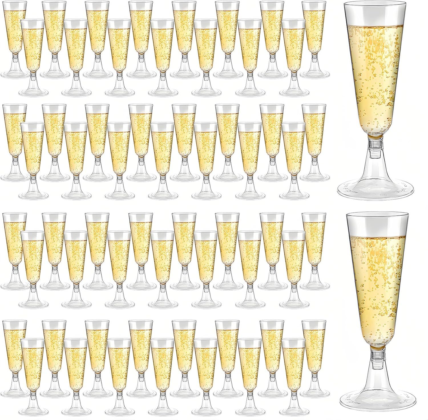 Wholesale 60 Pack Disposable Plastic Champagne Flutes 5.5 Oz Clear Mimosa Glasses for Wedding Party Supplies Supplier