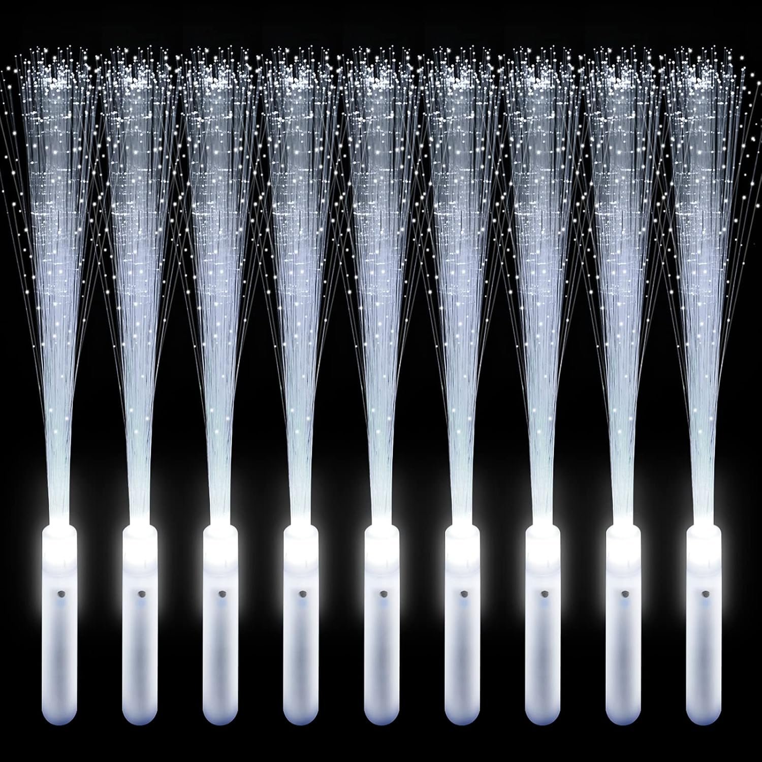 Wholesale 96 PCS Fiber Optic LED White Glow Sticks Flashing Light Wands with 3 Modes for Bulk Wedding Party Concerts Supplier
