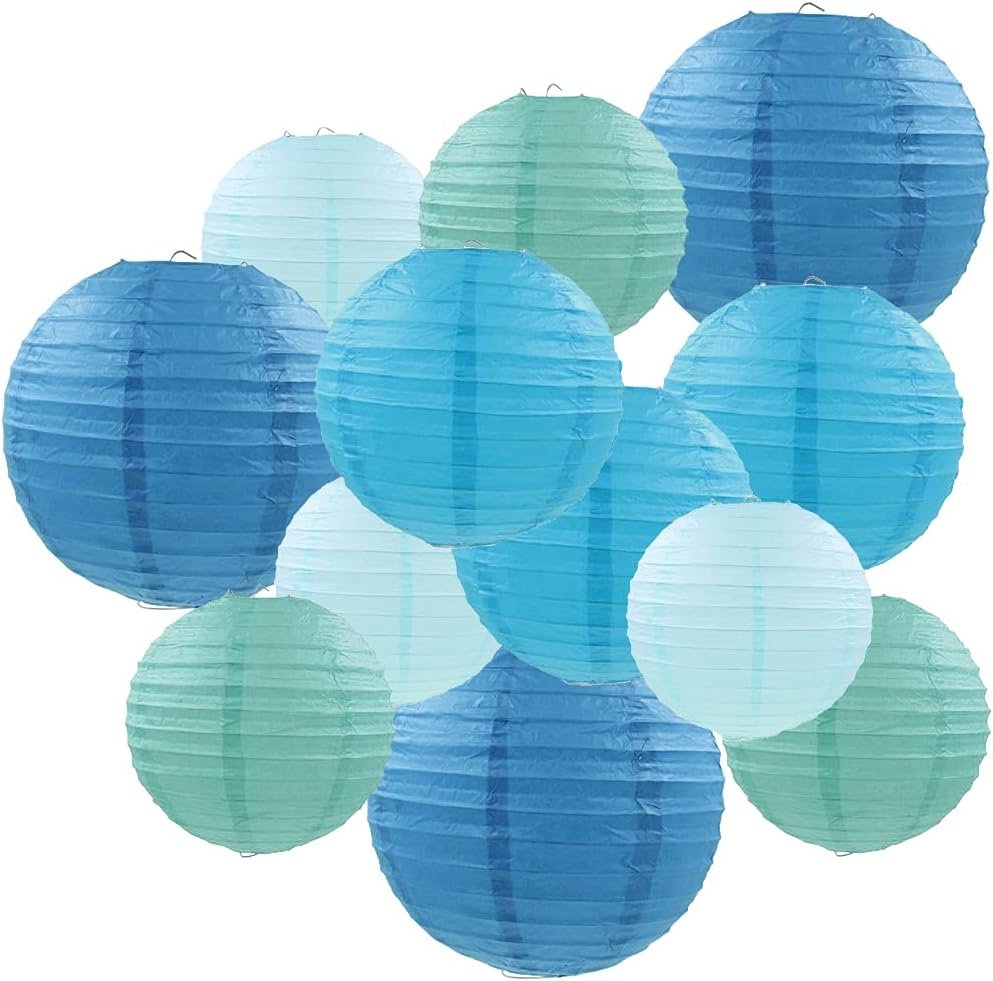 Wholesale Blue Paper Lanterns 12 Pcs Assorted Sizes 6 Wholesale Blue Paper Lanterns 12 Pcs Assorted Sizes 6