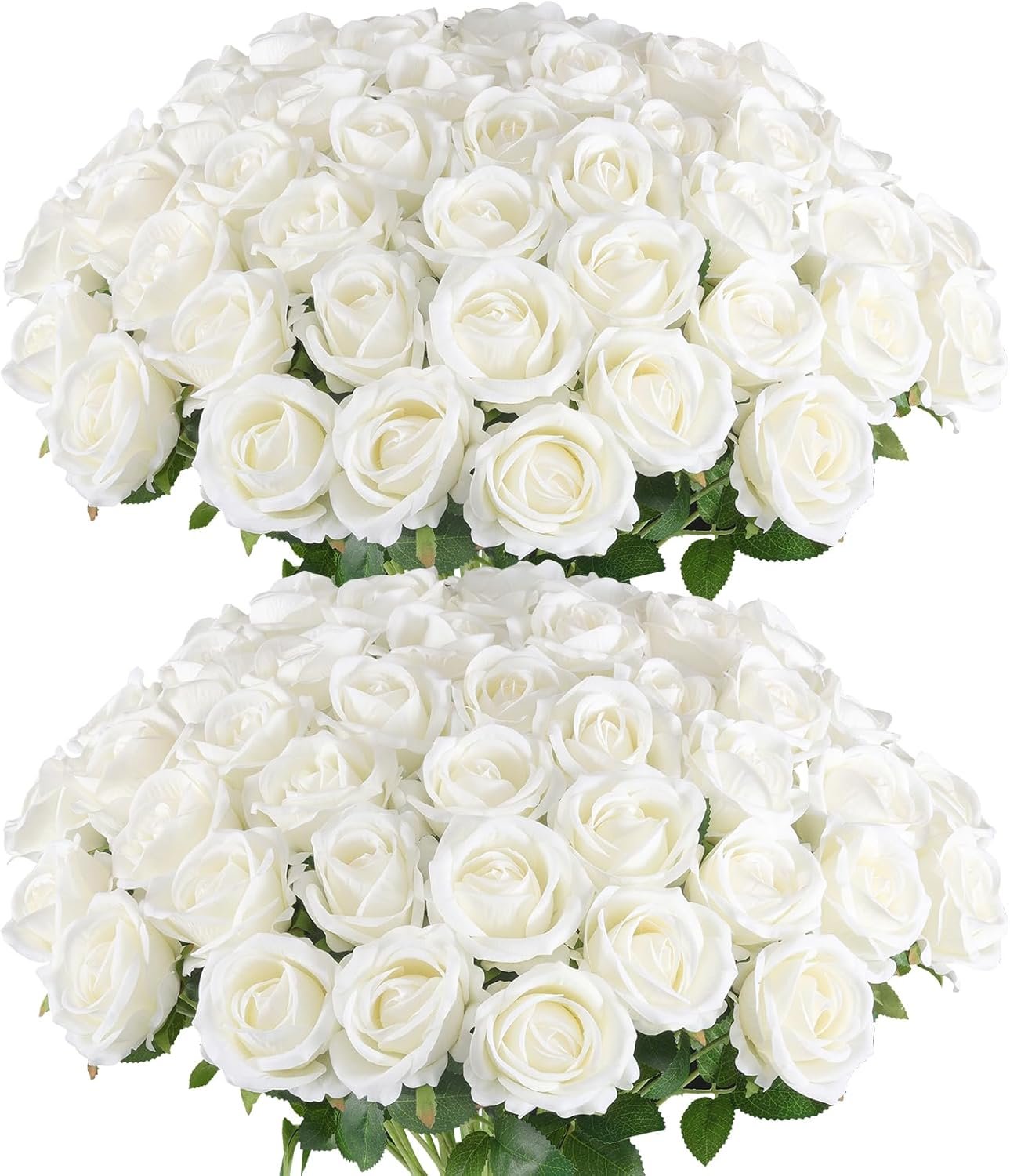 Wholesale Bulk Artificial Velvet Silk Roses Realistic Fake Roses Wedding Centerpieces Flower Arrangements Home Decor (50, White) Supplier