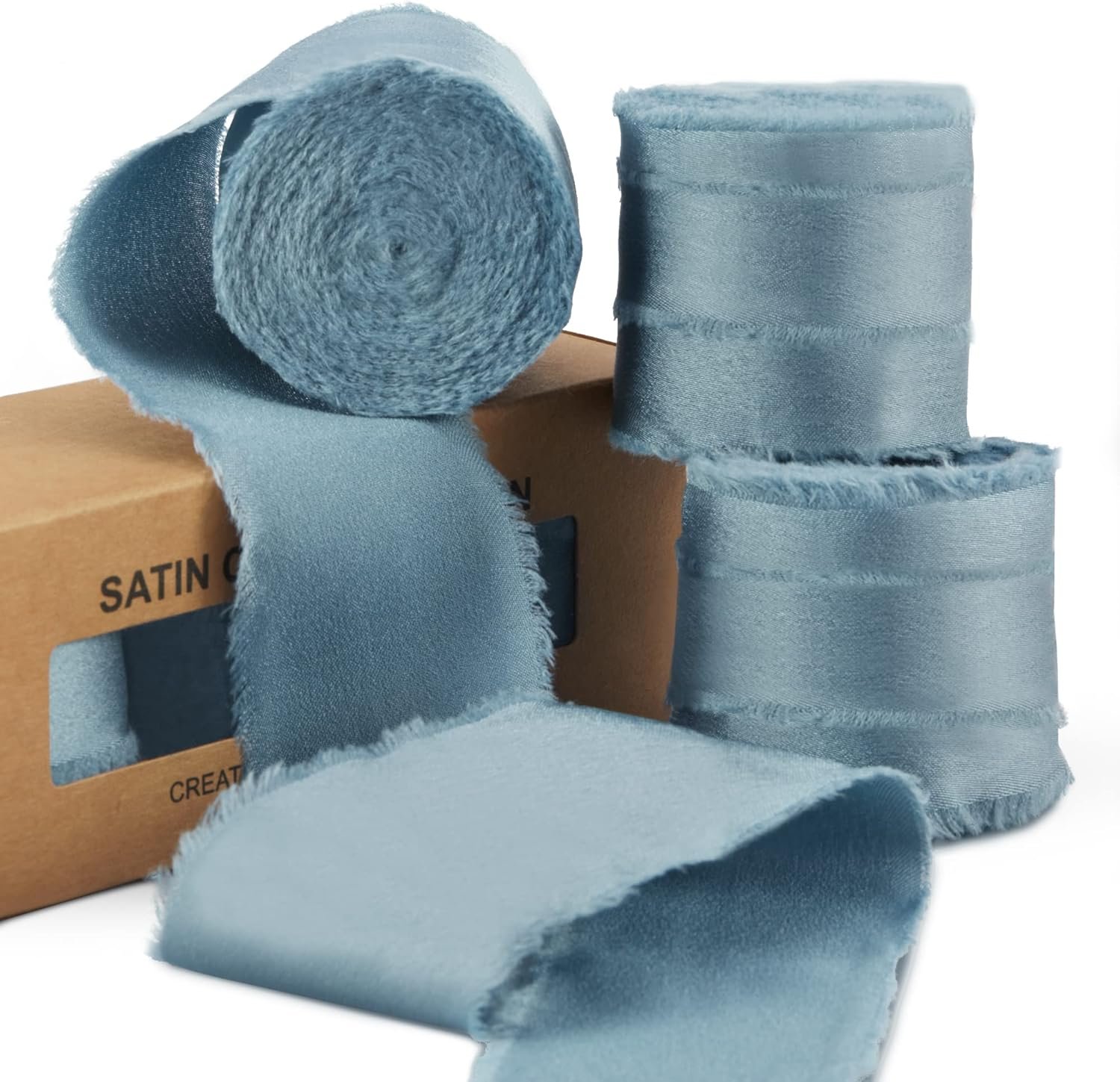 Wholesale Dusty Blue Silk Satin Chiffon Frayed Fabric Ribbons for Gift Wrapping Crafts Flower Bouquets Wedding Invitation Decor Baby Shower 1-1/2 Inch x 21 Yd Supplier Wholesale Dusty Blue Silk Satin Chiffon Frayed Fabric Ribbons for Gift Wrapping Crafts Flower Bouquets Wedding Invitation Decor Baby Shower 1-1/2 Inch x 21 Yd Supplier