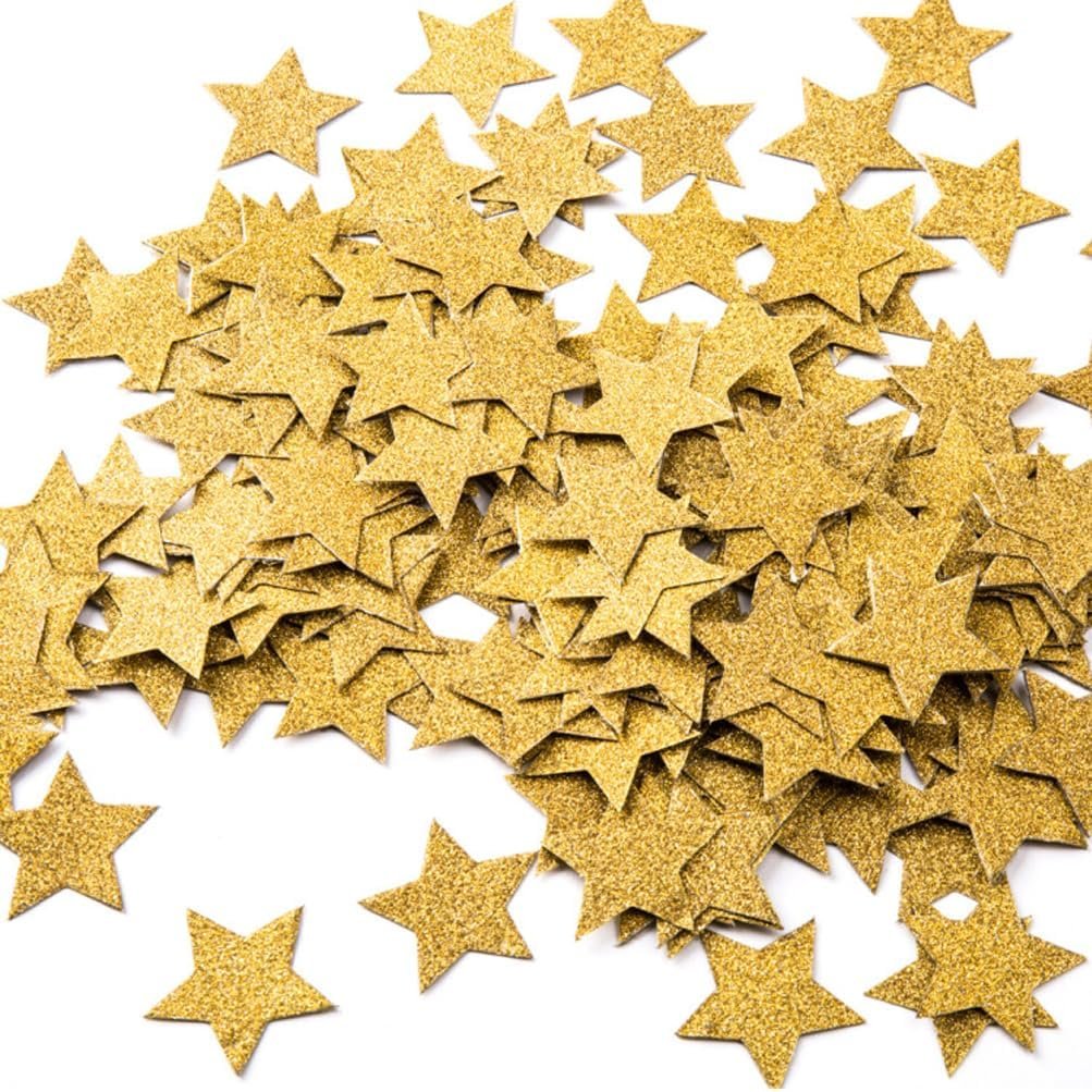 Wholesale Glitter Five Star Confetti Wedding Party Table Decor 1.2’’ in Diameter Glitter Gold 200pc Supplier