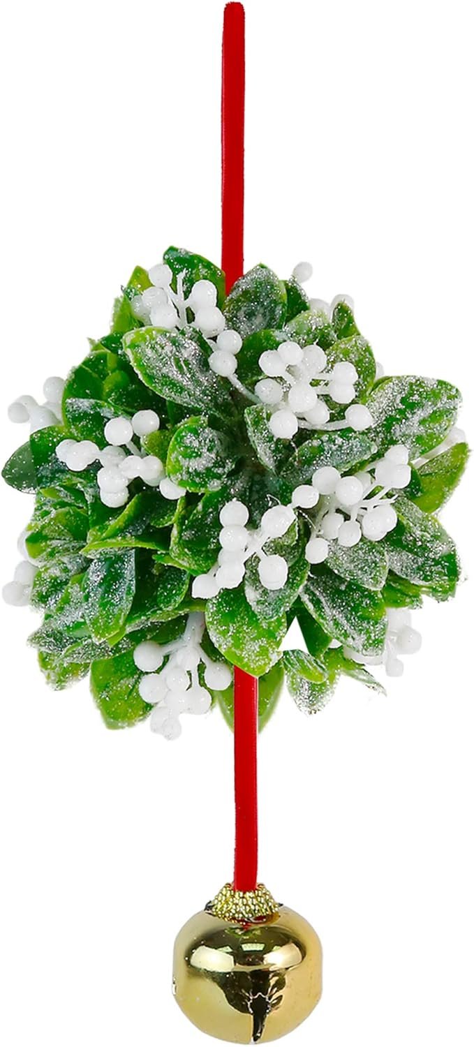 Wholesale Mistletoe Ball Christmas Ornament Holiday Kissing Bell Hanging Decoration for Doorway Arch Ceiling Xmas Decor 10