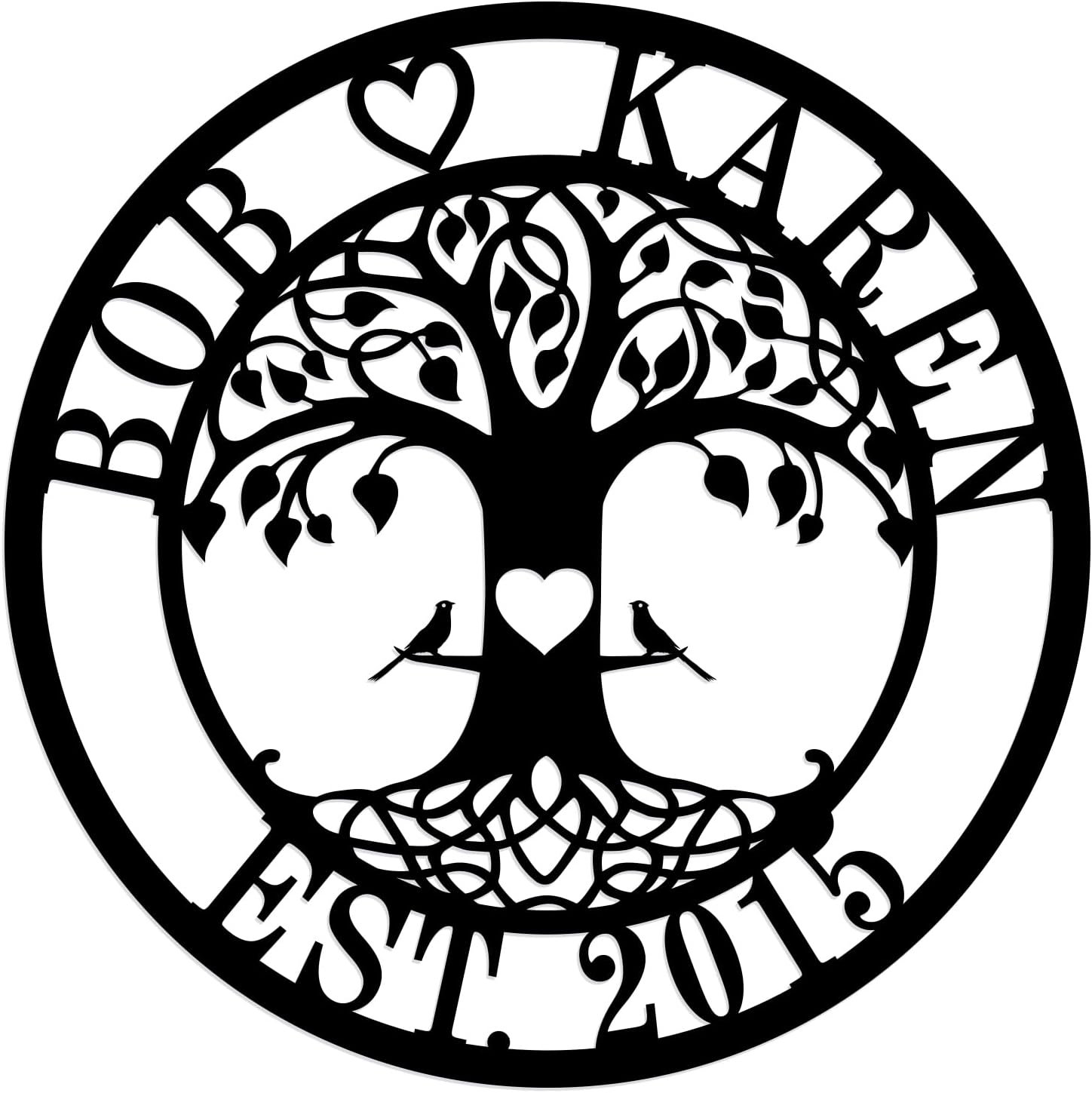 Wholesale Personalized Metal Name Signs Custom Love Birds Family Last Name for Home Wedding Engagement Anniversary Gifts Supplier