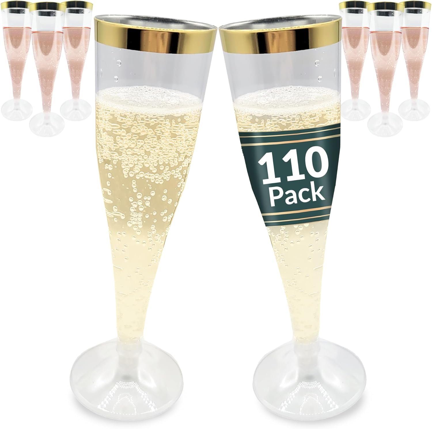 Wholesale Plastic Champagne Flutes 110 Pack 4.5 oz Gold Rim Clear Premium for Celebrations Supplier Wholesale Plastic Champagne Flutes 110 Pack 4.5 oz Gold Rim Clear Premium for Celebrations Supplier