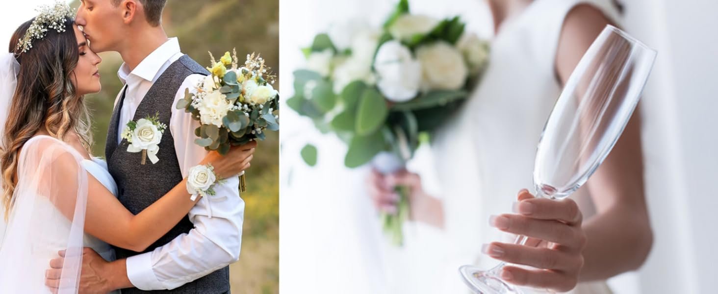 Wholesale Rose Wrist Corsage Wristlet Band Bracelet and Men's Boutonniere Set for Prom Bride Hand Flower Ceremony Wedding Party Decor DIY Petals Hair Hat Wreath Black Supplier