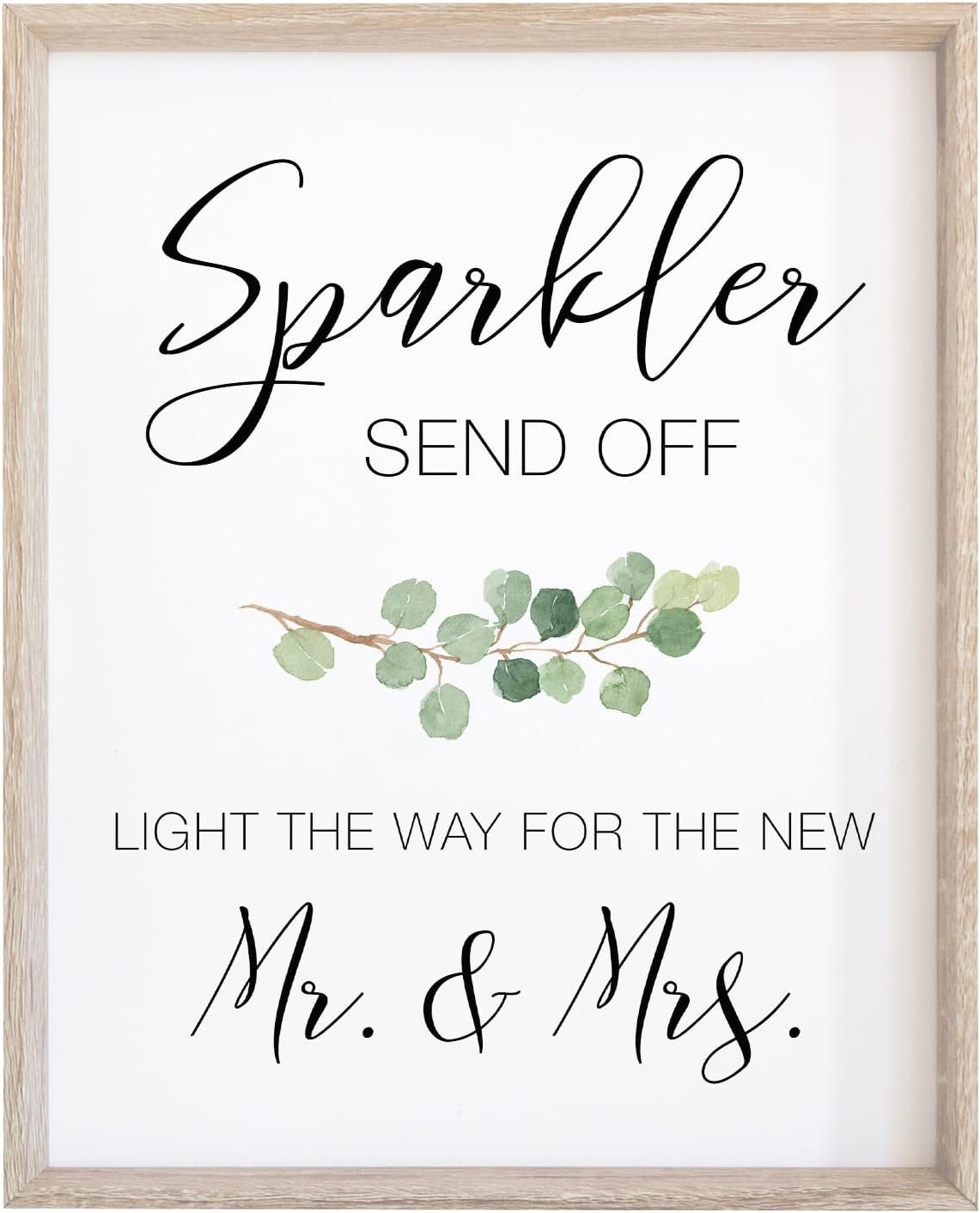 Wholesale Wedding Sparkler Send Off Sign with Watercolor Greenery and Eucalyptus on Thick Cardstock 8x10 Inches Supplier