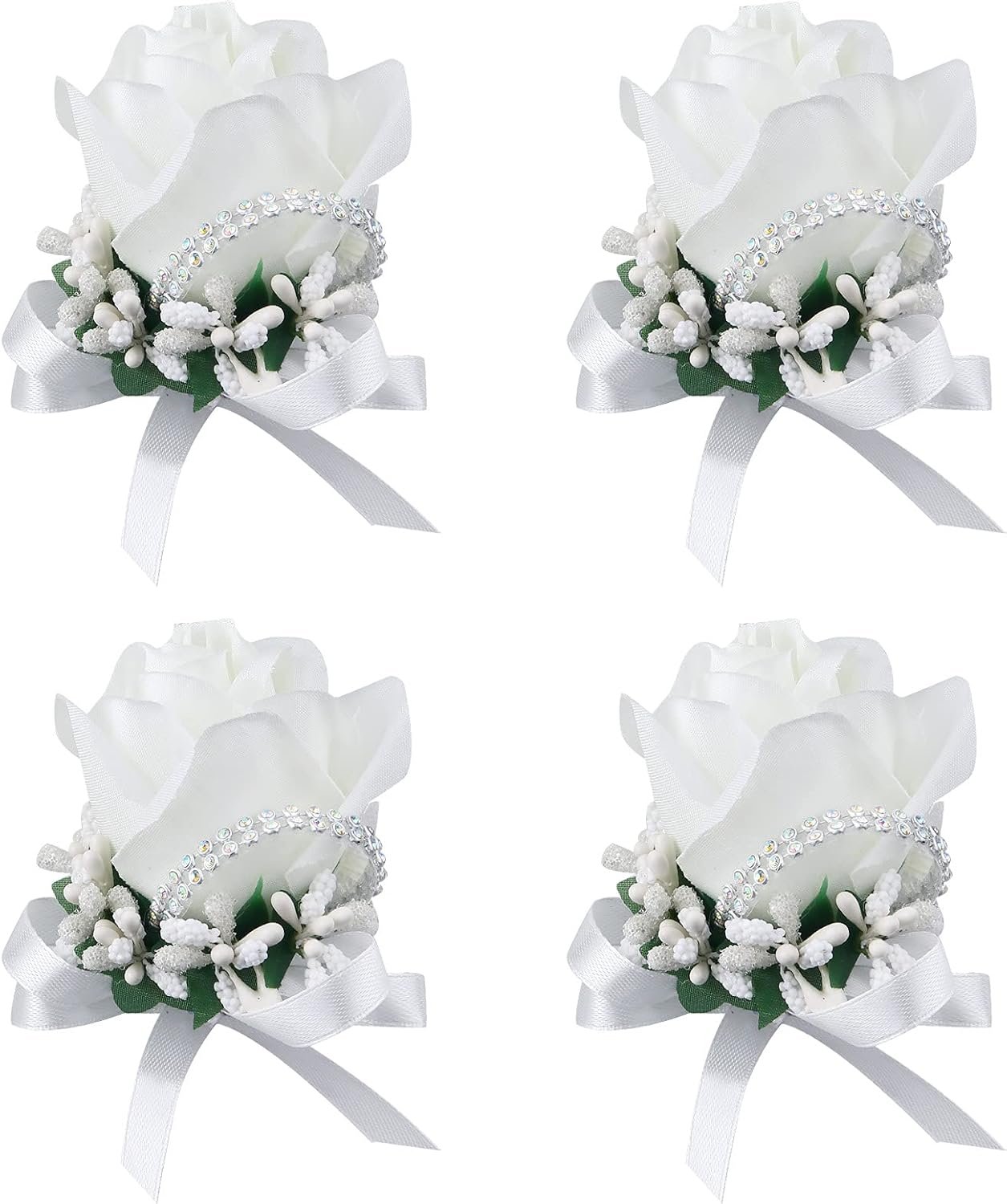 Wholesale Wrist Corsage 4 Packs White Rose Flower Wristband for Bride Bridesmaid Wedding Prom Party Supplier Wholesale Wrist Corsage 4 Packs White Rose Flower Wristband for Bride Bridesmaid Wedding Prom Party Supplier