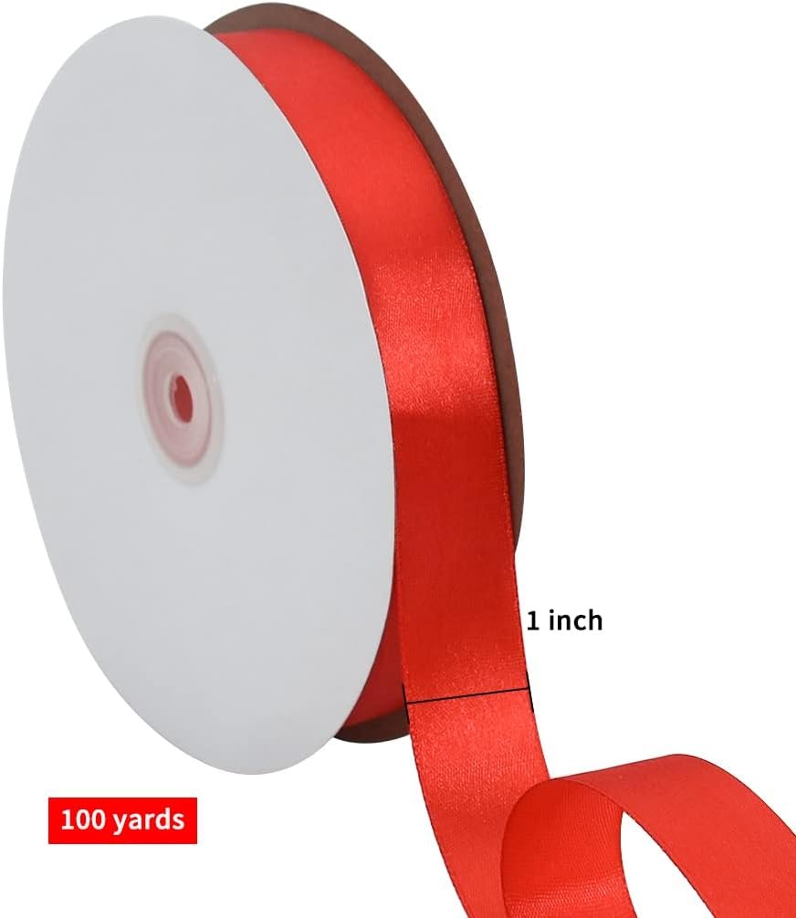 Wholesale 1 Inch x 100yds Red Satin Ribbon Thin Solid Color for Valentine Gift Wrapping Crafts Hair Bows Wedding Party Decoration Sewing Invitation Cards Floral Bouquets Christmas Supplier Wholesale 1 Inch x 100yds Red Satin Ribbon Thin Solid Color for Valentine Gift Wrapping Crafts Hair Bows Wedding Party Decoration Sewing Invitation Cards Floral Bouquets Christmas Supplier