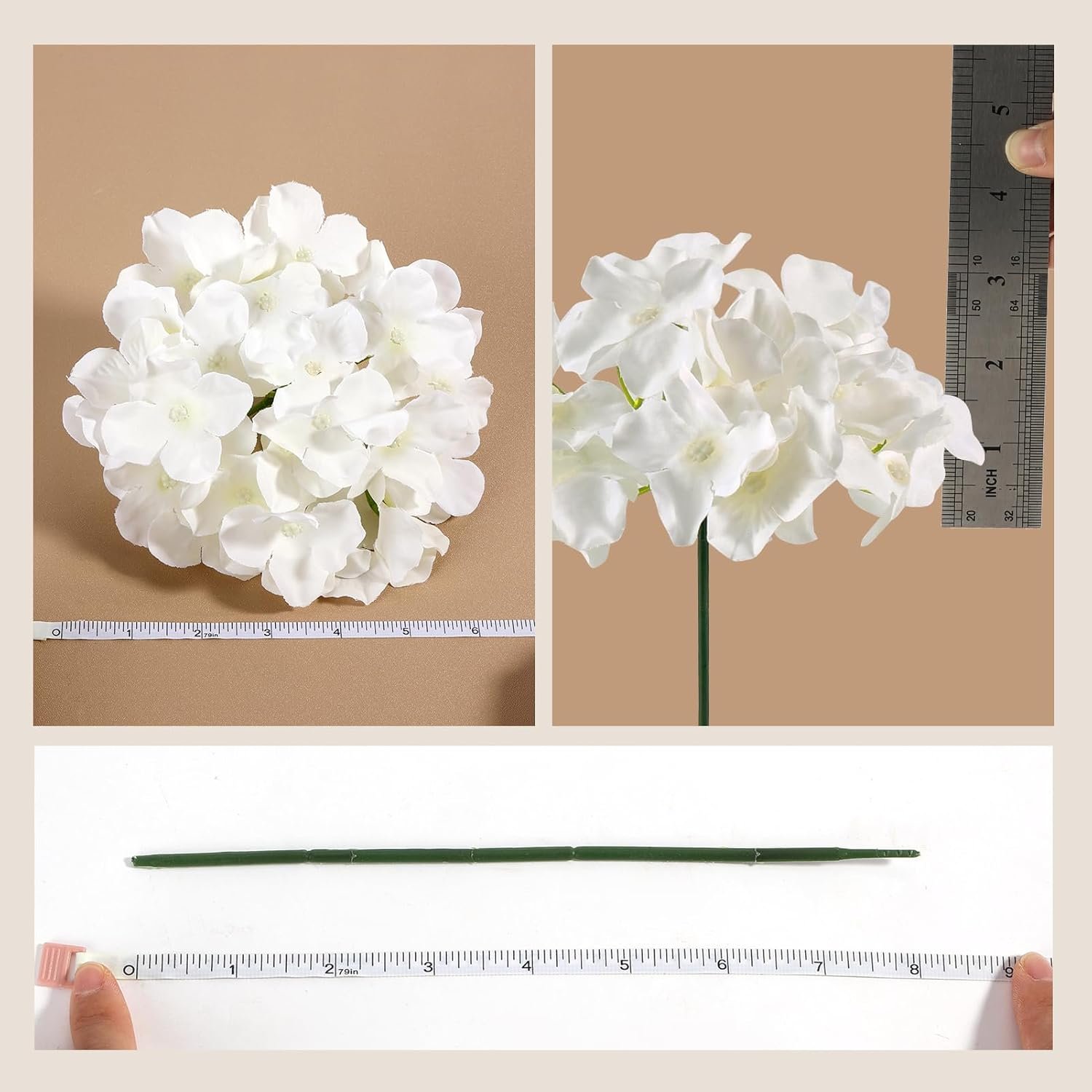 Wholesale 26 Pieces Silk Hydrangea Artificial Flowers with Stems for Home Wedding Party Decorations Ivory Supplier Wholesale 26 Pieces Silk Hydrangea Artificial Flowers with Stems for Home Wedding Party Decorations Ivory Supplier