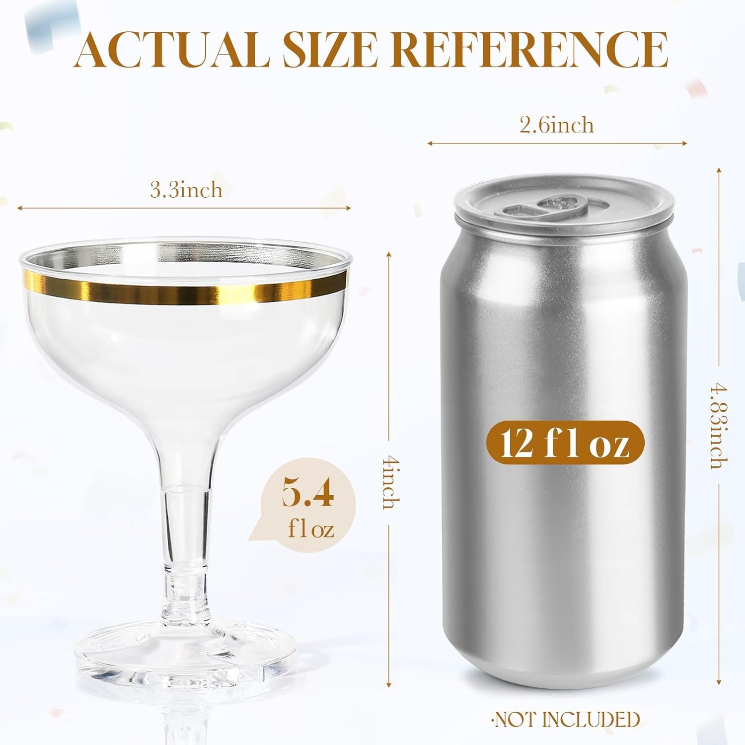 Wholesale 50 Pack 5.4 fl oz Plastic Coupe Champagne Tower Glasses with Gold Rim Disposable Clear Acrylic Martini Cocktail Cups Unbreakable Reusable Supplier