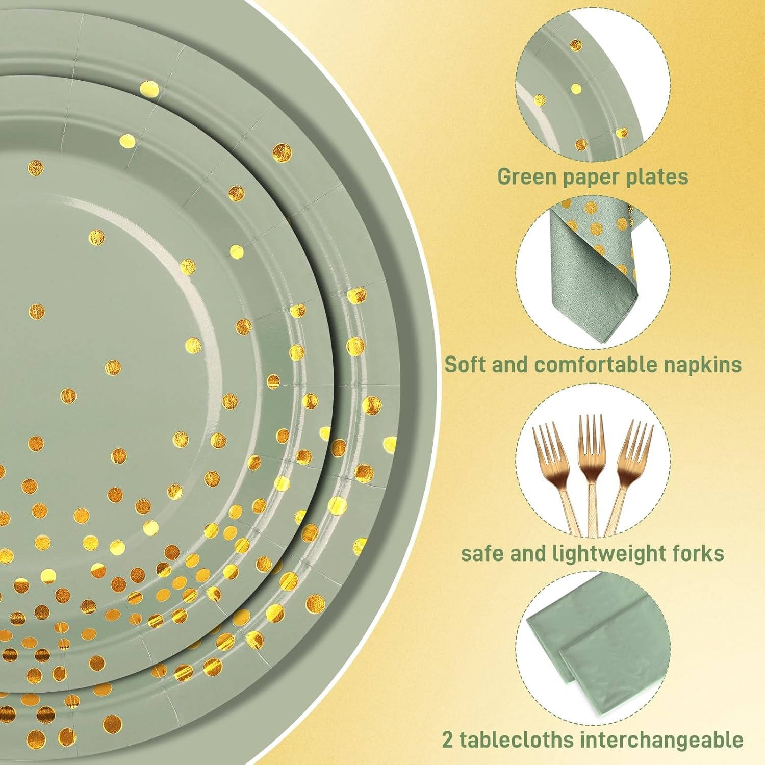 Wholesale Sage Green Party Supplies 127PCS Disposable Dinnerware Set Plates Napkins Cups Forks Serves 25 Guests for Wedding Baby Shower Decorations Supplier Wholesale Sage Green Party Supplies 127PCS Disposable Dinnerware Set Plates Napkins Cups Forks Serves 25 Guests for Wedding Baby Shower Decorations Supplier