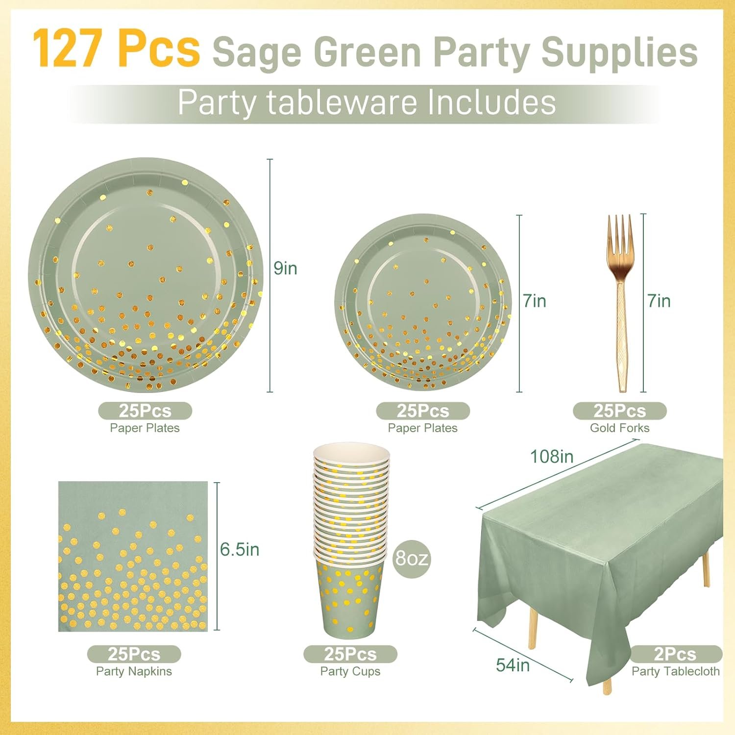 Wholesale Sage Green Party Supplies 127PCS Disposable Dinnerware Set Plates Napkins Cups Forks Serves 25 Guests for Wedding Baby Shower Decorations Supplier Wholesale Sage Green Party Supplies 127PCS Disposable Dinnerware Set Plates Napkins Cups Forks Serves 25 Guests for Wedding Baby Shower Decorations Supplier