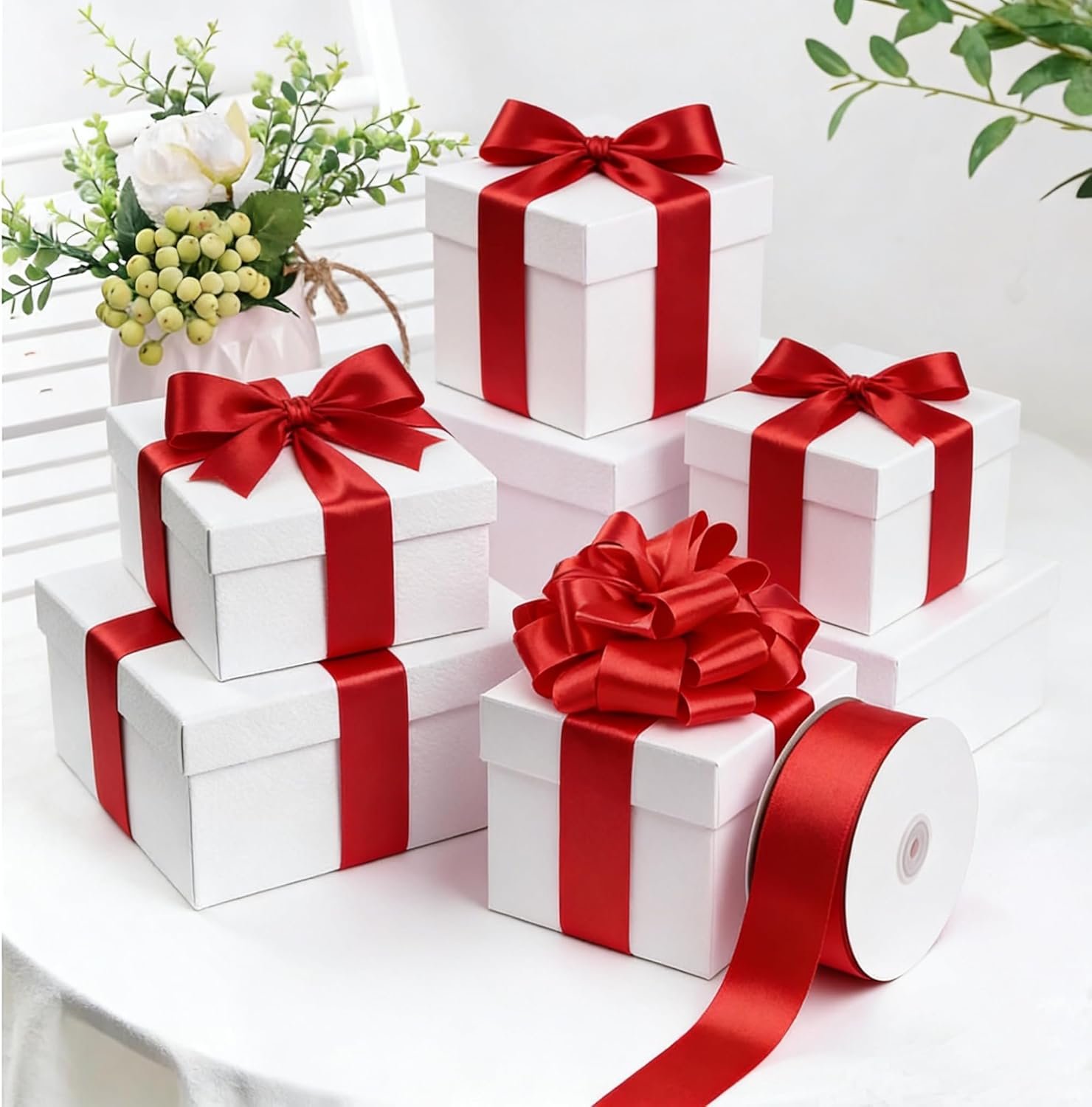 Wholesale 100 Yards 1-1/2 Inch Red Satin Ribbon for Gift Wrapping Bouquet Wrapping Flower Making Wedding Chair Sash Christmas Decorations Hair Bows Crafts Supplier Wholesale 100 Yards 1-1/2 Inch Red Satin Ribbon for Gift Wrapping Bouquet Wrapping Flower Making Wedding Chair Sash Christmas Decorations Hair Bows Crafts Supplier