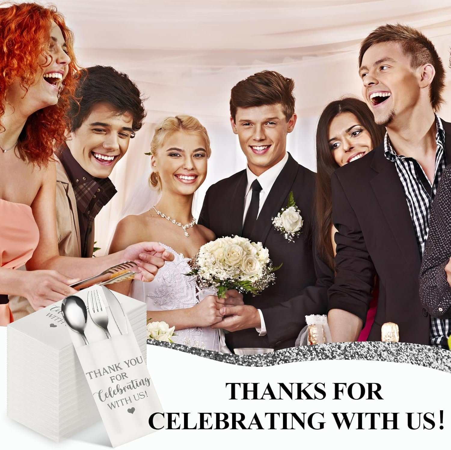 Wholesale 100 Pcs Linen Feel Pocket Napkins Disposable Flatware Airlaid Paper Absorbent Dinner Napkins for Wedding Shower Engagement Party Decorations (Silver) Supplier Wholesale 100 Pcs Linen Feel Pocket Napkins Disposable Flatware Airlaid Paper Absorbent Dinner Napkins for Wedding Shower Engagement Party Decorations (Silver) Supplier