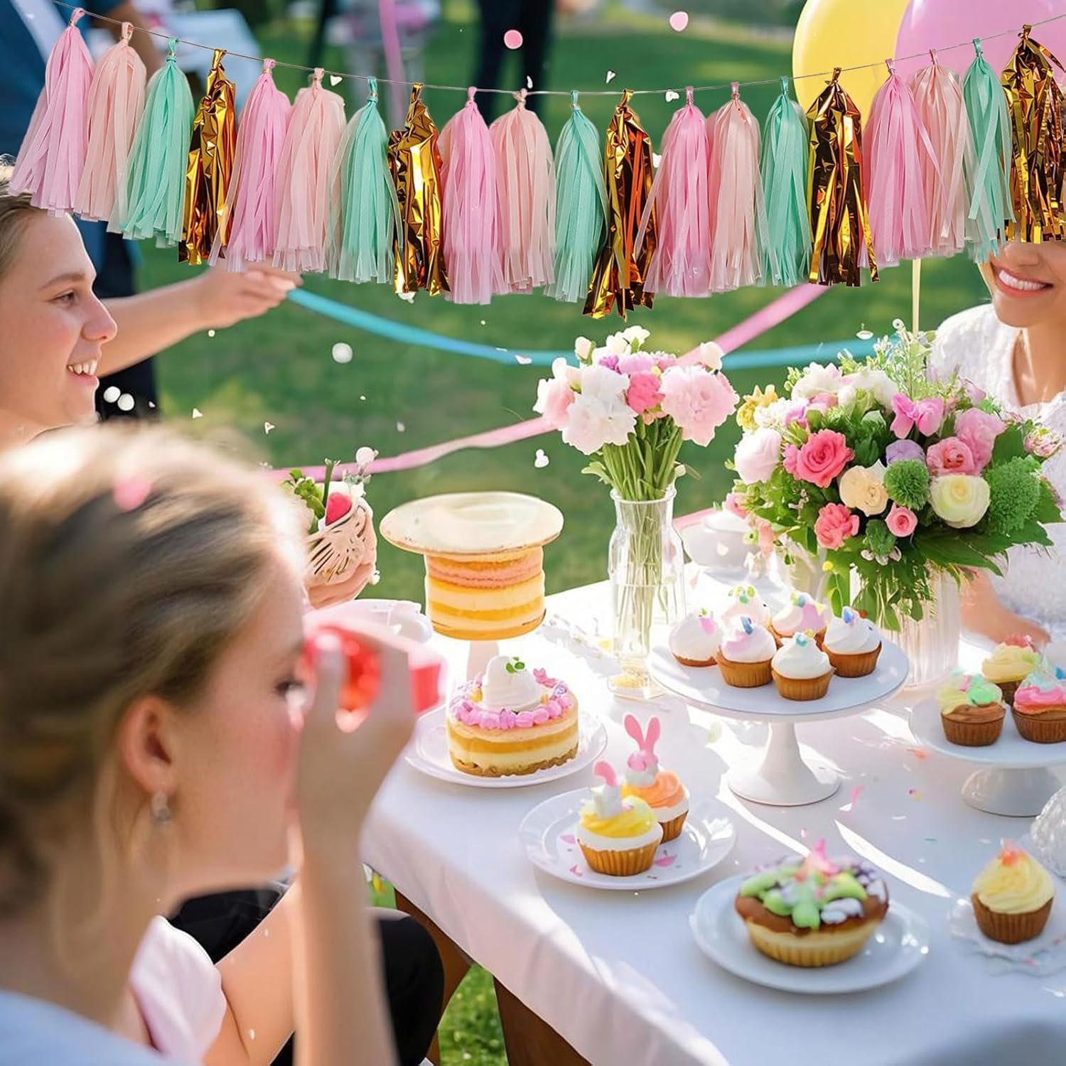 Wholesale Shiny Tissue Paper Tassel Garland Banner Party Decorations for Weddings Birthdays Bridal Baby Showers Pack of 20 Gold Mint Peach Pink Supplier Wholesale Shiny Tissue Paper Tassel Garland Banner Party Decorations for Weddings Birthdays Bridal Baby Showers Pack of 20 Gold Mint Peach Pink Supplier