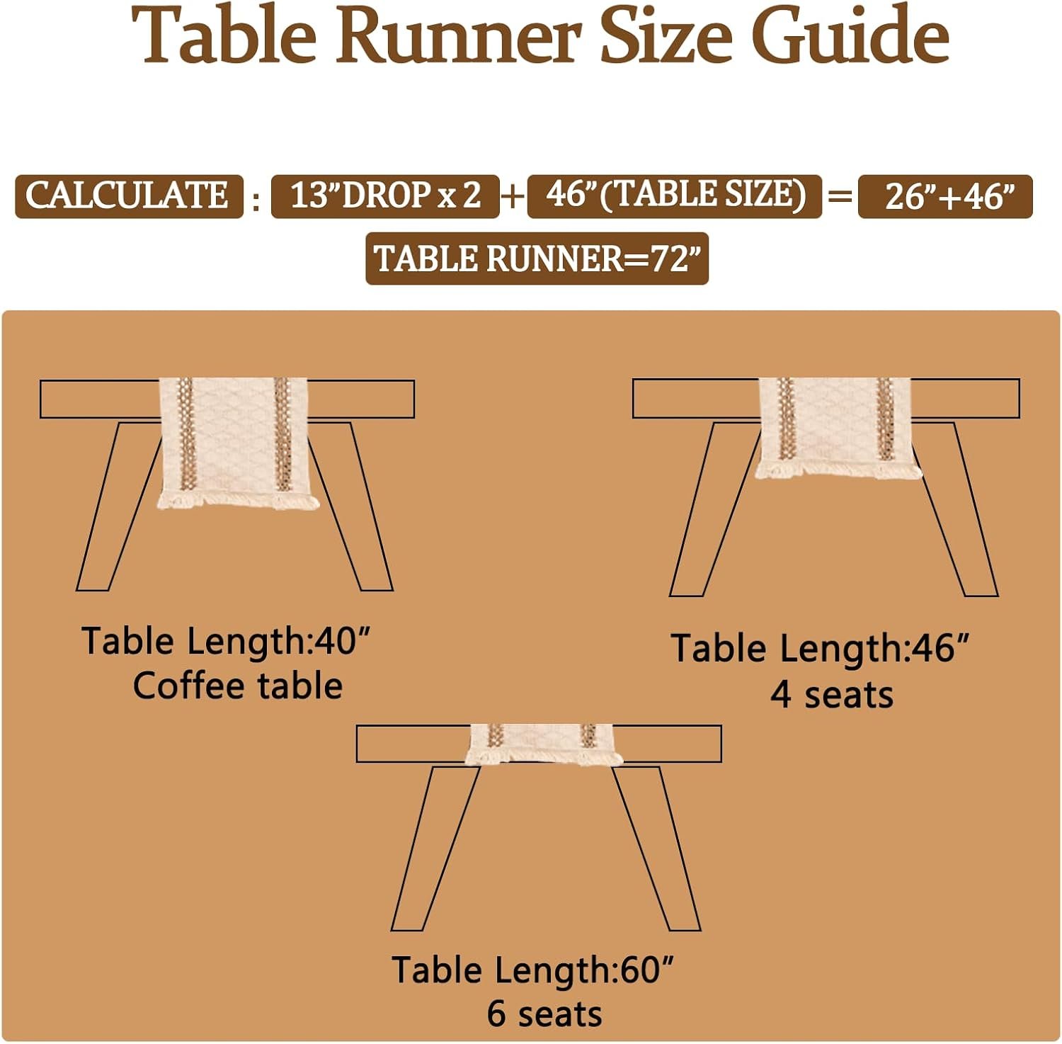 Wholesale Boho Macrame Table Runner 72 Inches Long Cotton Linen Woven for Easter Spring Summer Dining Home Decor Beige Brown Supplier