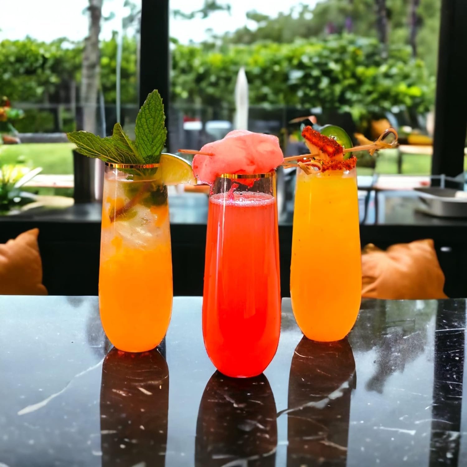 Wholesale 48-Pack 9 Oz Gold Rimmed Stemless Plastic Champagne Flutes Clear Disposable BPA-Free Recyclable Shatterproof Toasting Glasses for Weddings Parties Celebrations Supplier Wholesale 48-Pack 9 Oz Gold Rimmed Stemless Plastic Champagne Flutes Clear Disposable BPA-Free Recyclable Shatterproof Toasting Glasses for Weddings Parties Celebrations Supplier