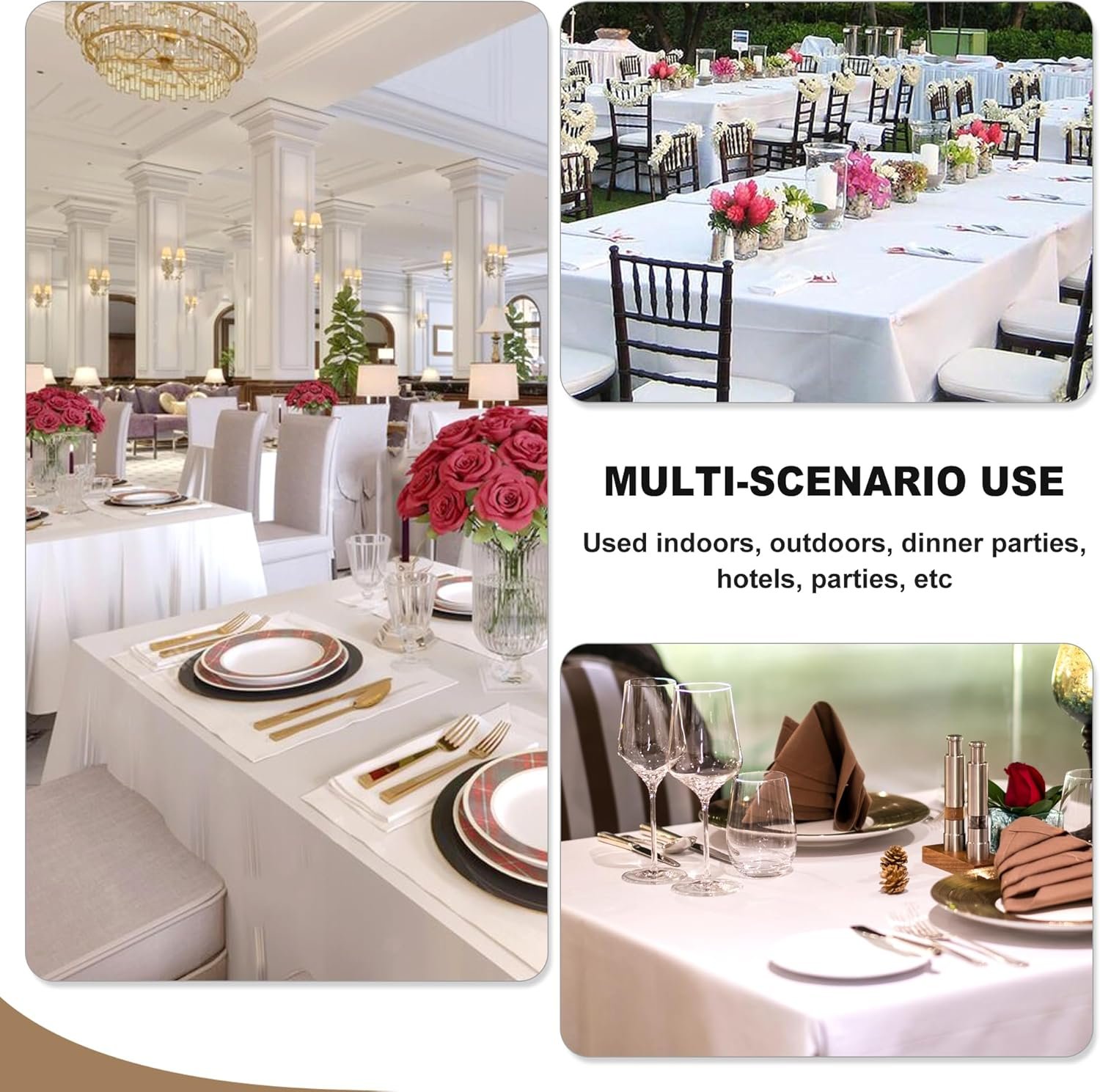 Wholesale White Tablecloths for Rectangle Tables 6 Pack 70 x 120 Inches Reusable Washable Polyester Covers for 6-8 Ft Tables Wedding Party Banquet Supplier Wholesale White Tablecloths for Rectangle Tables 6 Pack 70 x 120 Inches Reusable Washable Polyester Covers for 6-8 Ft Tables Wedding Party Banquet Supplier