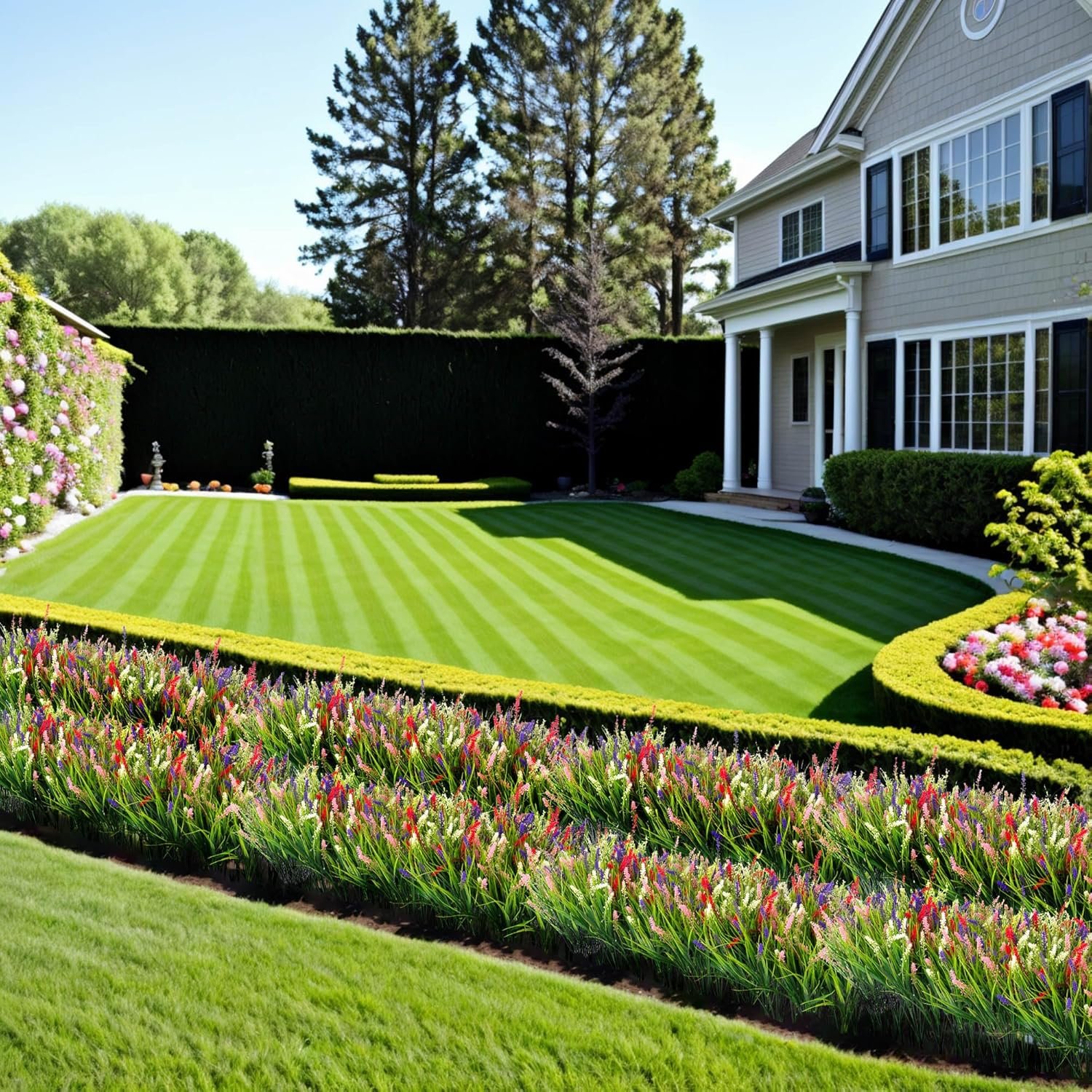 Wholesale UV Resistant Artificial Monkey Grass Fake Greenery Shrubs for Outdoor Porch Patio Courtyard Garden Decor Realistic No Fade Plants Supplier