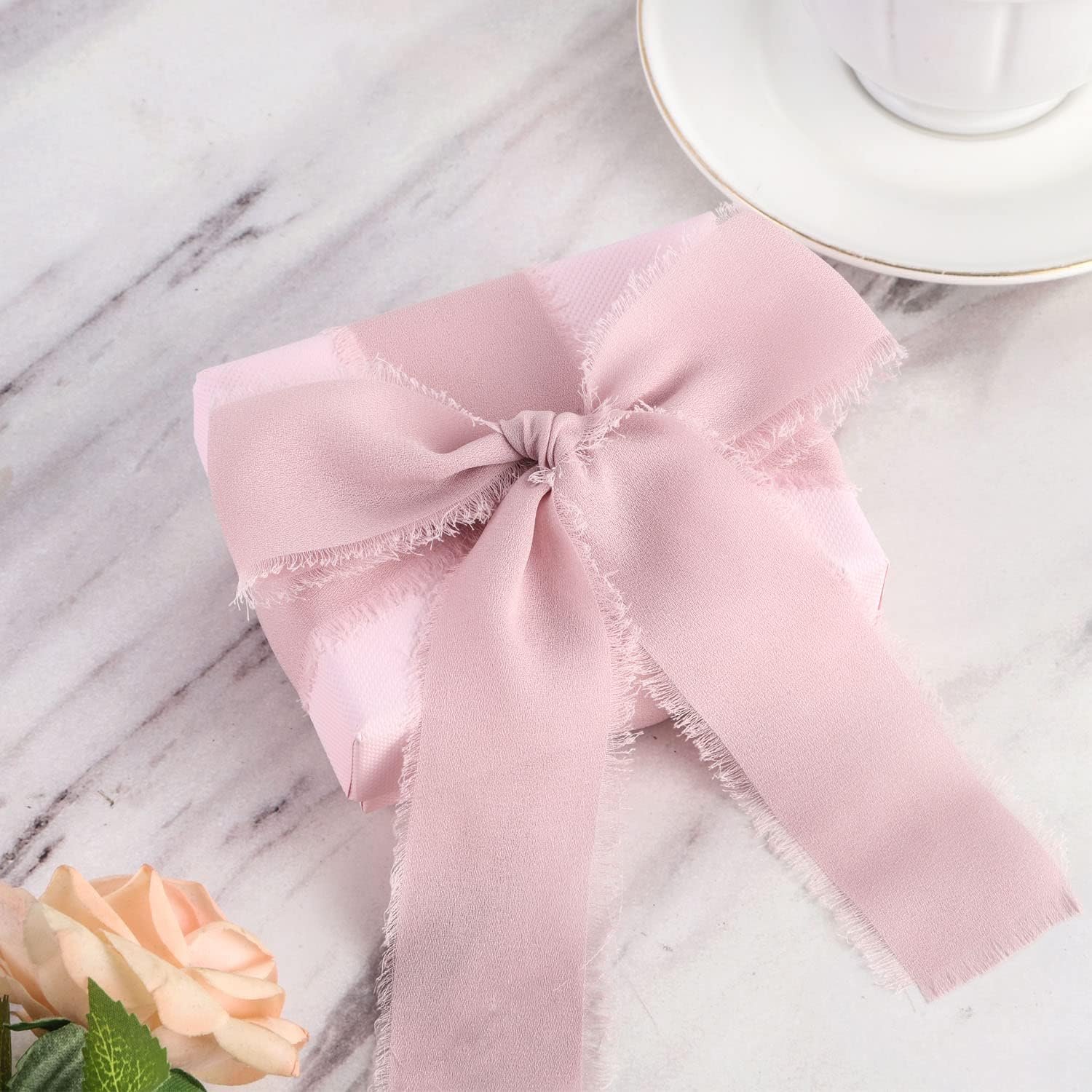 Wholesale Mixed Pink Chiffon Handmade Fringe Silk Ribbon 1.5