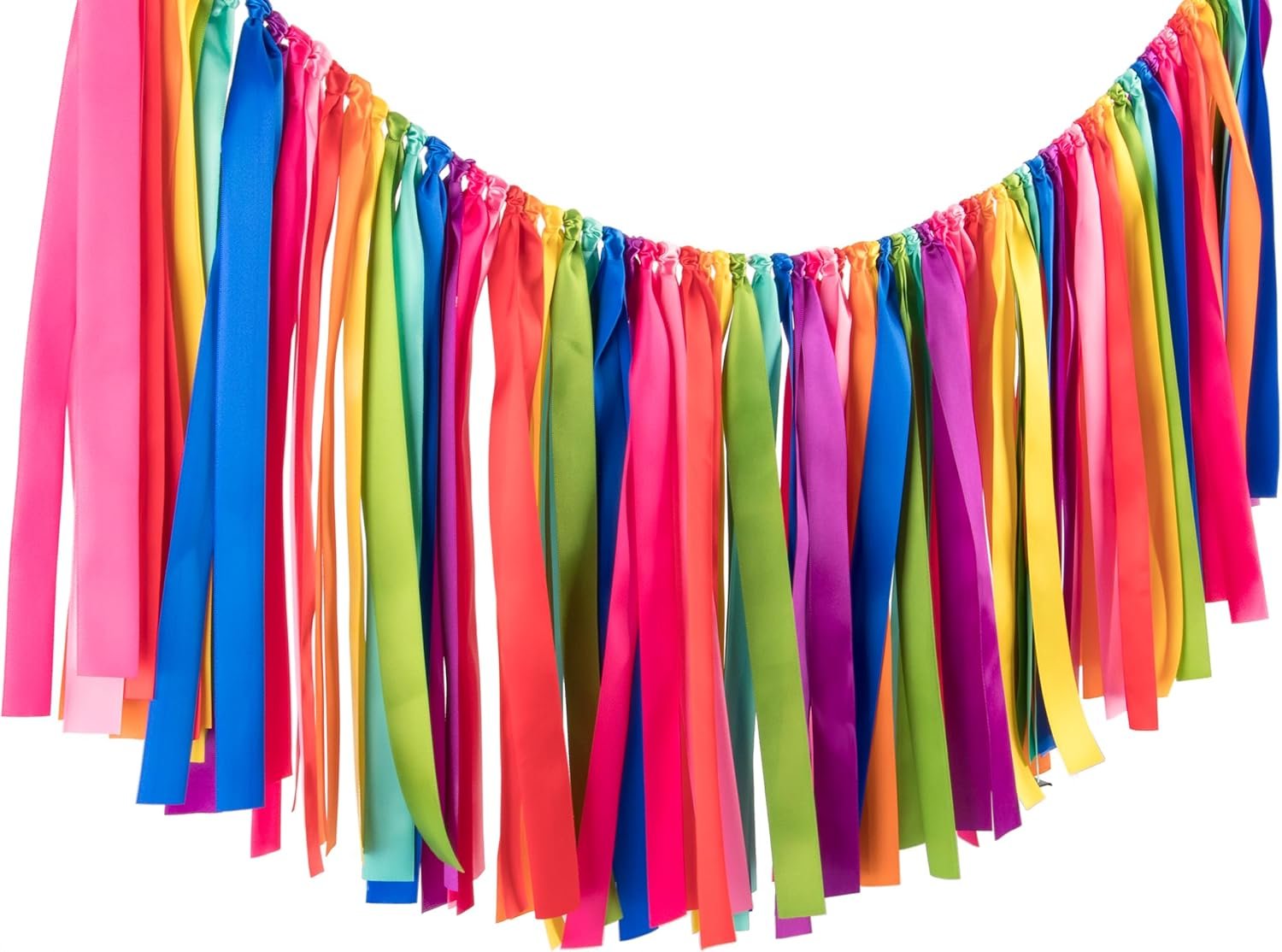 Wholesale 2 Packs Rainbow Ribbon Tassel Garland Pre-Assembled Colorful Banner Backdrop 40x14 Inch for Classroom Decor Wall Window Weddings Baby Showers Birthdays Supplier