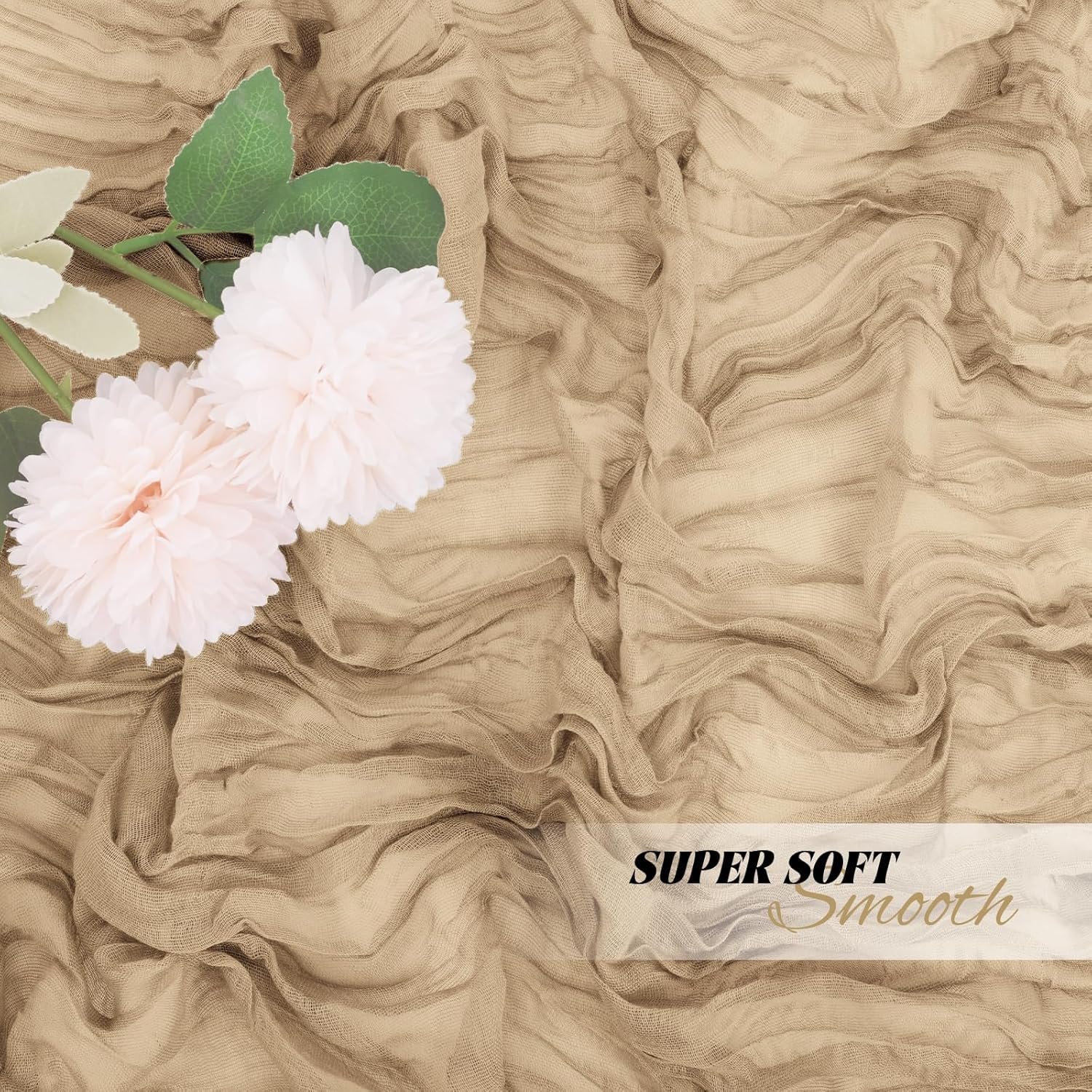 Wholesale 8 Pack Beige Cheesecloth Table Runners 20x120 Inch 10FT Rustic Sheer Gauze for Wedding Birthday Party Baby Shower Table Decor Supplier