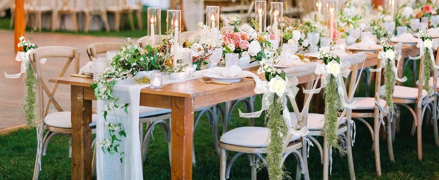 Wholesale 10 Pack Pew Flowers Wedding Aisle Chair Decorations with Artificial Flowers Ribbons for Church Arrangement Party Outdoor Supplier Wholesale 10 Pack Pew Flowers Wedding Aisle Chair Decorations with Artificial Flowers Ribbons for Church Arrangement Party Outdoor Supplier