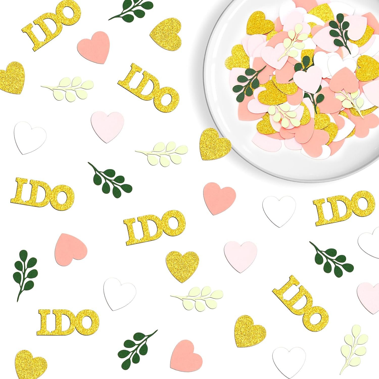 Wholesale 200PC Sage Green and Pink Gold Wedding Confetti Hearts I Do Table Scatter for Bridal Shower Engagement Bachelorette Party Decor Supplier Wholesale 200PC Sage Green and Pink Gold Wedding Confetti Hearts I Do Table Scatter for Bridal Shower Engagement Bachelorette Party Decor Supplier