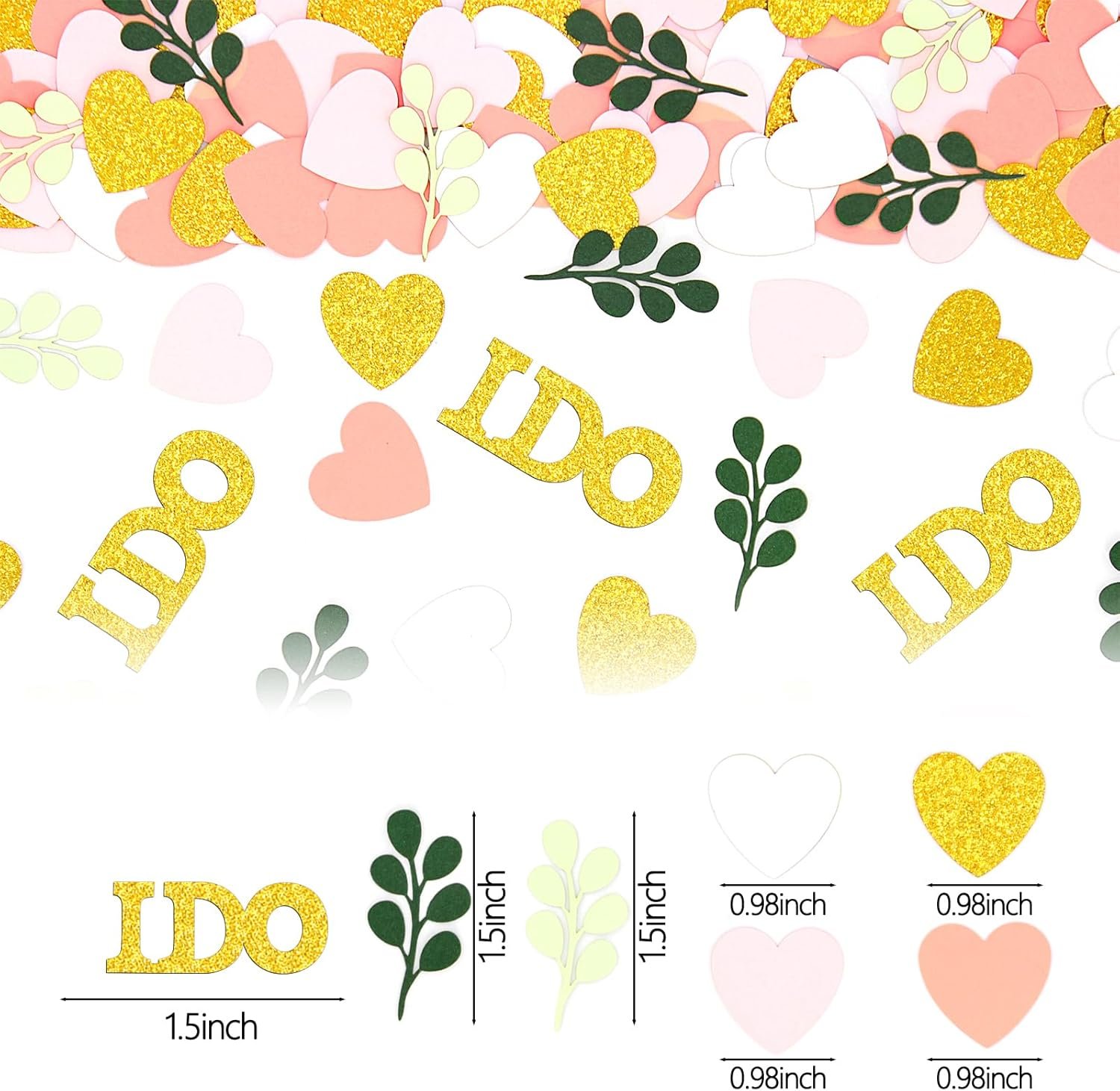 Wholesale 200PC Sage Green and Pink Gold Wedding Confetti Hearts I Do Table Scatter for Bridal Shower Engagement Bachelorette Party Decor Supplier Wholesale 200PC Sage Green and Pink Gold Wedding Confetti Hearts I Do Table Scatter for Bridal Shower Engagement Bachelorette Party Decor Supplier