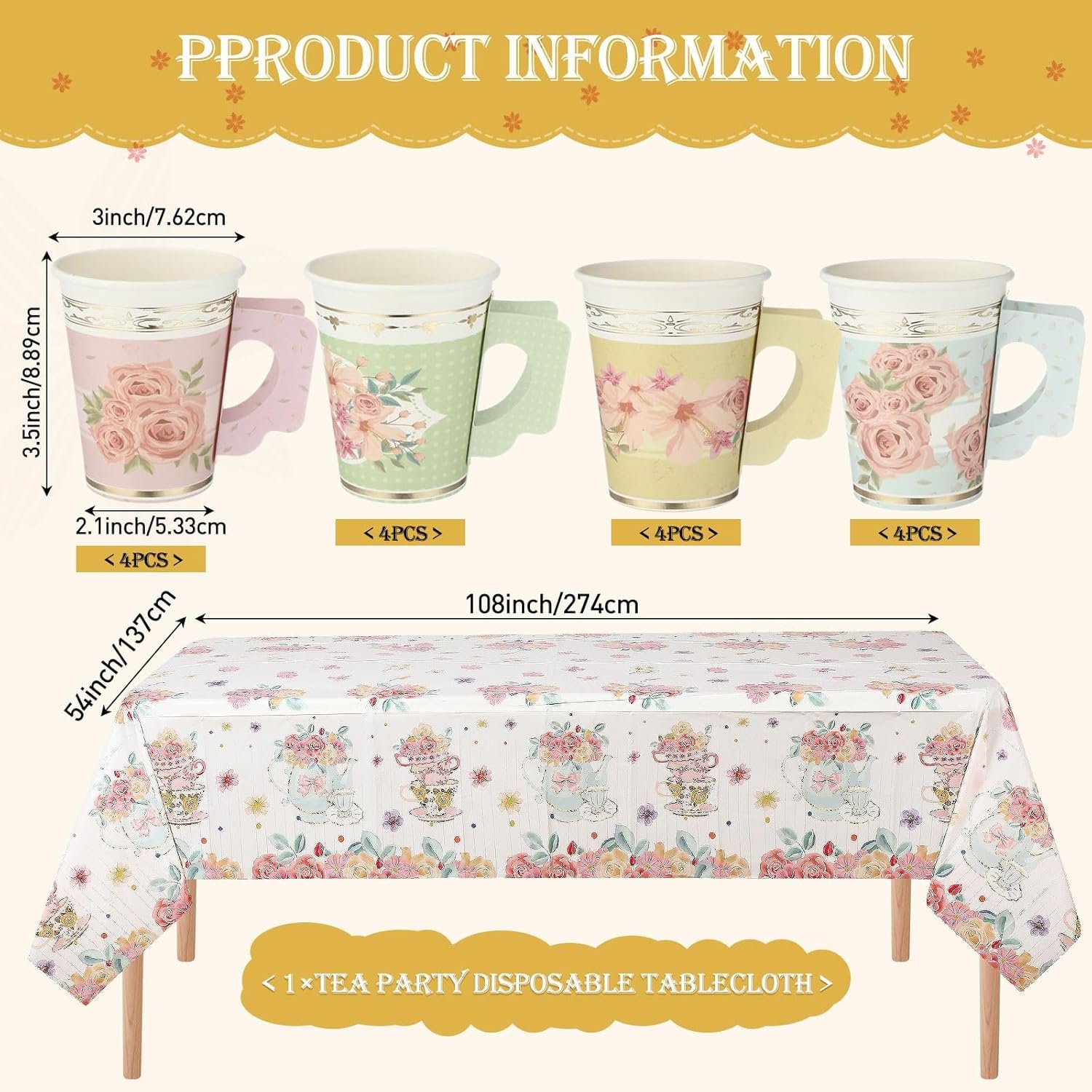 Wholesale 97 Pcs Disposable Tableware Set for 24 Guests 9 oz Paper Tea Cups with Handle 7 Wholesale 97 Pcs Disposable Tableware Set for 24 Guests 9 oz Paper Tea Cups with Handle 7