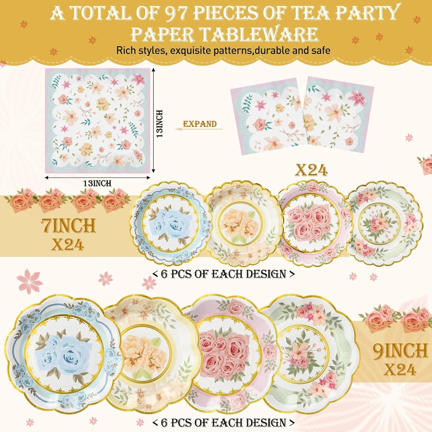 Wholesale 97 Pcs Disposable Tableware Set for 24 Guests 9 oz Paper Tea Cups with Handle 7 Wholesale 97 Pcs Disposable Tableware Set for 24 Guests 9 oz Paper Tea Cups with Handle 7