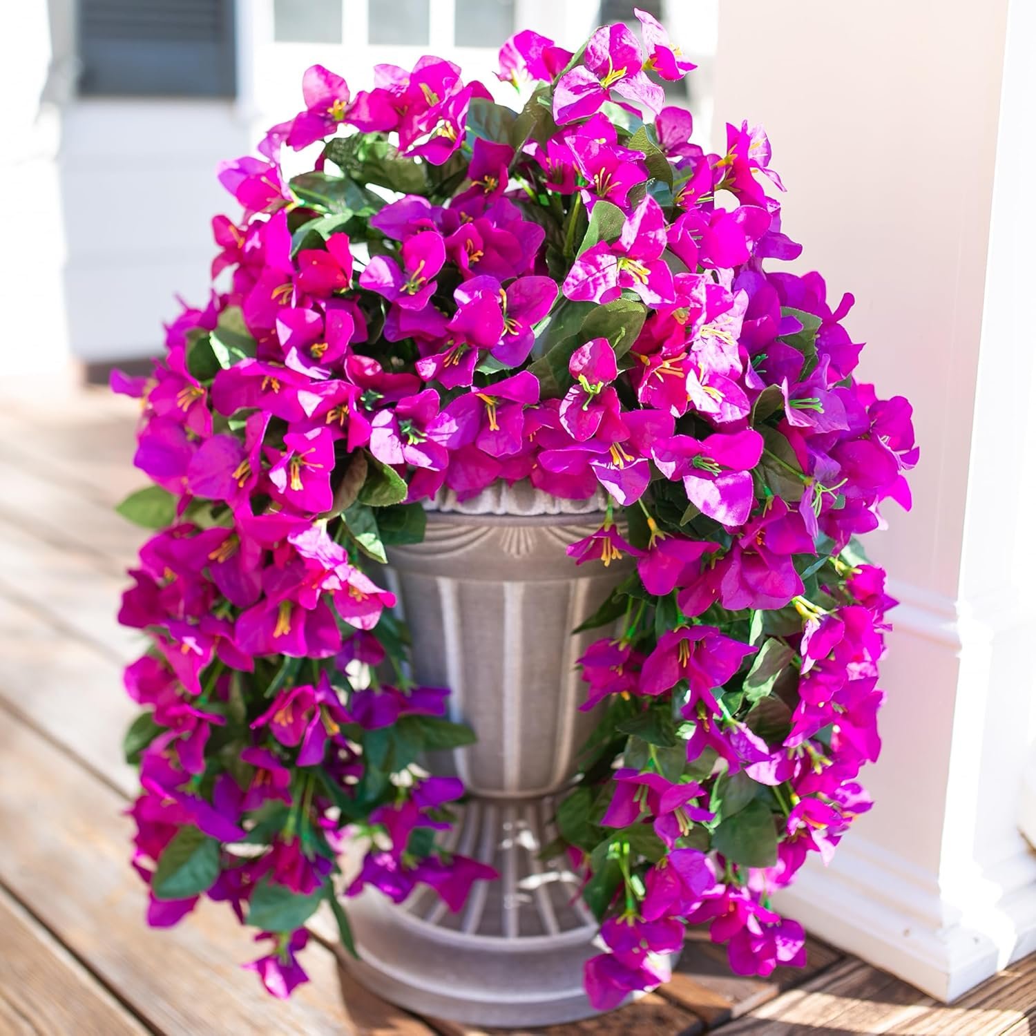 Wholesale 2 Pcs Purple Faux Bougainvillea Artificial Flowers UV Resistant Real-Look Silk Long Trailing Vines for Outdoor Front Door Porch Planter Urn Patio Garden Decoration Supplier Wholesale 2 Pcs Purple Faux Bougainvillea Artificial Flowers UV Resistant Real-Look Silk Long Trailing Vines for Outdoor Front Door Porch Planter Urn Patio Garden Decoration Supplier
