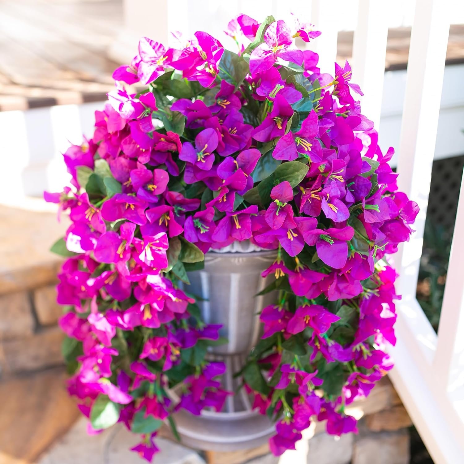 Wholesale 2 Pcs Purple Faux Bougainvillea Artificial Flowers UV Resistant Real-Look Silk Long Trailing Vines for Outdoor Front Door Porch Planter Urn Patio Garden Decoration Supplier Wholesale 2 Pcs Purple Faux Bougainvillea Artificial Flowers UV Resistant Real-Look Silk Long Trailing Vines for Outdoor Front Door Porch Planter Urn Patio Garden Decoration Supplier