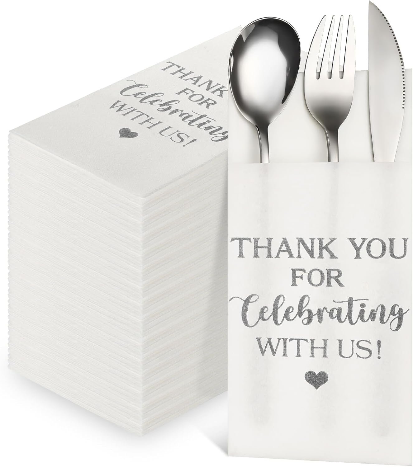 Wholesale 100 Pcs Linen Feel Pocket Napkins Disposable Flatware Airlaid Paper Absorbent Dinner Napkins for Wedding Shower Engagement Party Decorations (Silver) Supplier Wholesale 100 Pcs Linen Feel Pocket Napkins Disposable Flatware Airlaid Paper Absorbent Dinner Napkins for Wedding Shower Engagement Party Decorations (Silver) Supplier