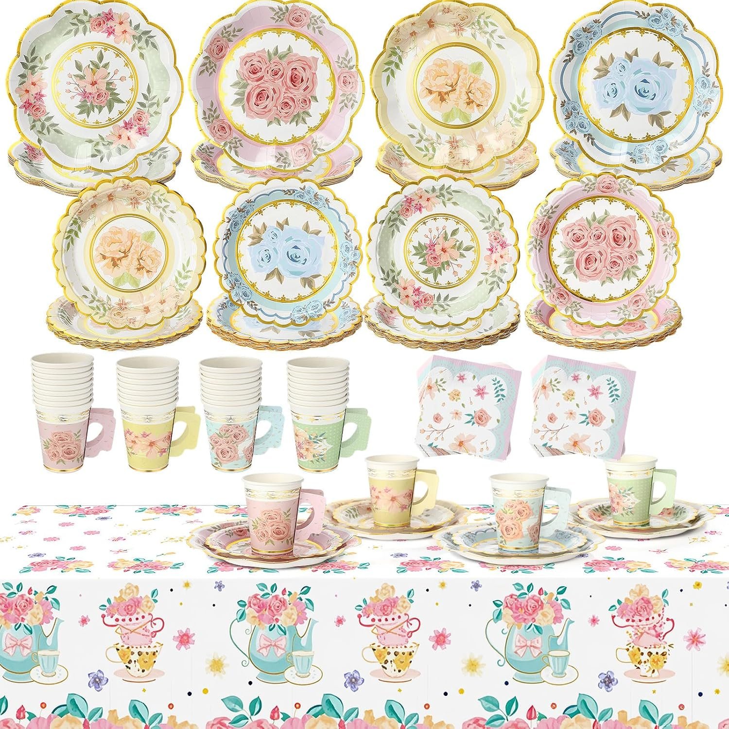 Wholesale 97 Pcs Disposable Tableware Set for 24 Guests 9 oz Paper Tea Cups with Handle 7 Wholesale 97 Pcs Disposable Tableware Set for 24 Guests 9 oz Paper Tea Cups with Handle 7